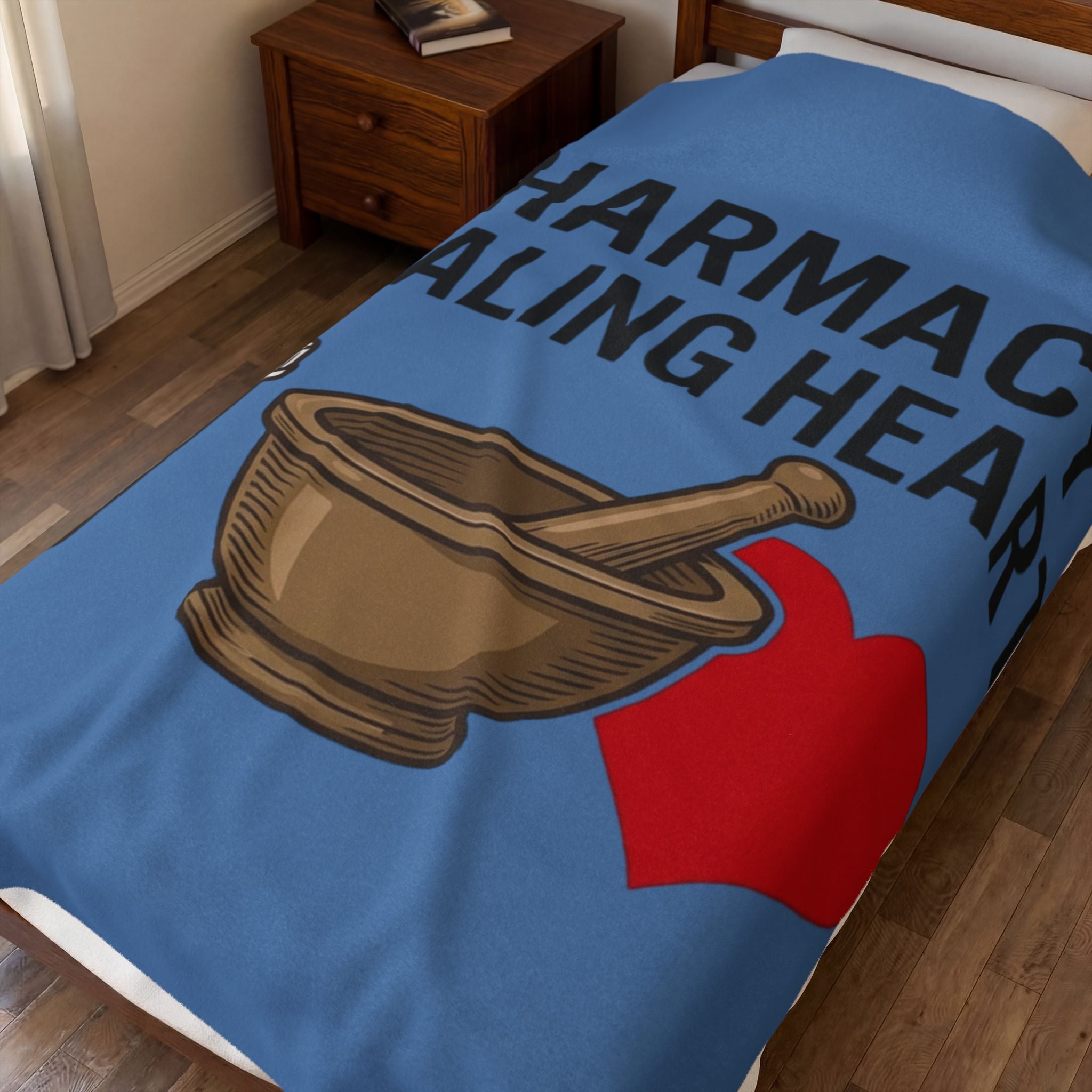 Velveteen Plush Blanket — "Pharmacy Healing Heart" Medical Technician Gift