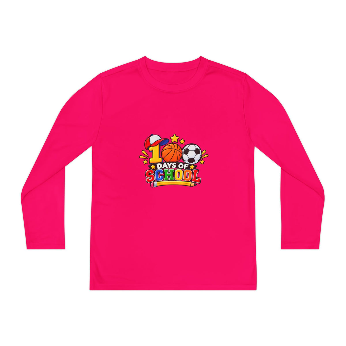 Youth Long Sleeve Tee – "1 Days of School" Sports Back-to-School Shirt