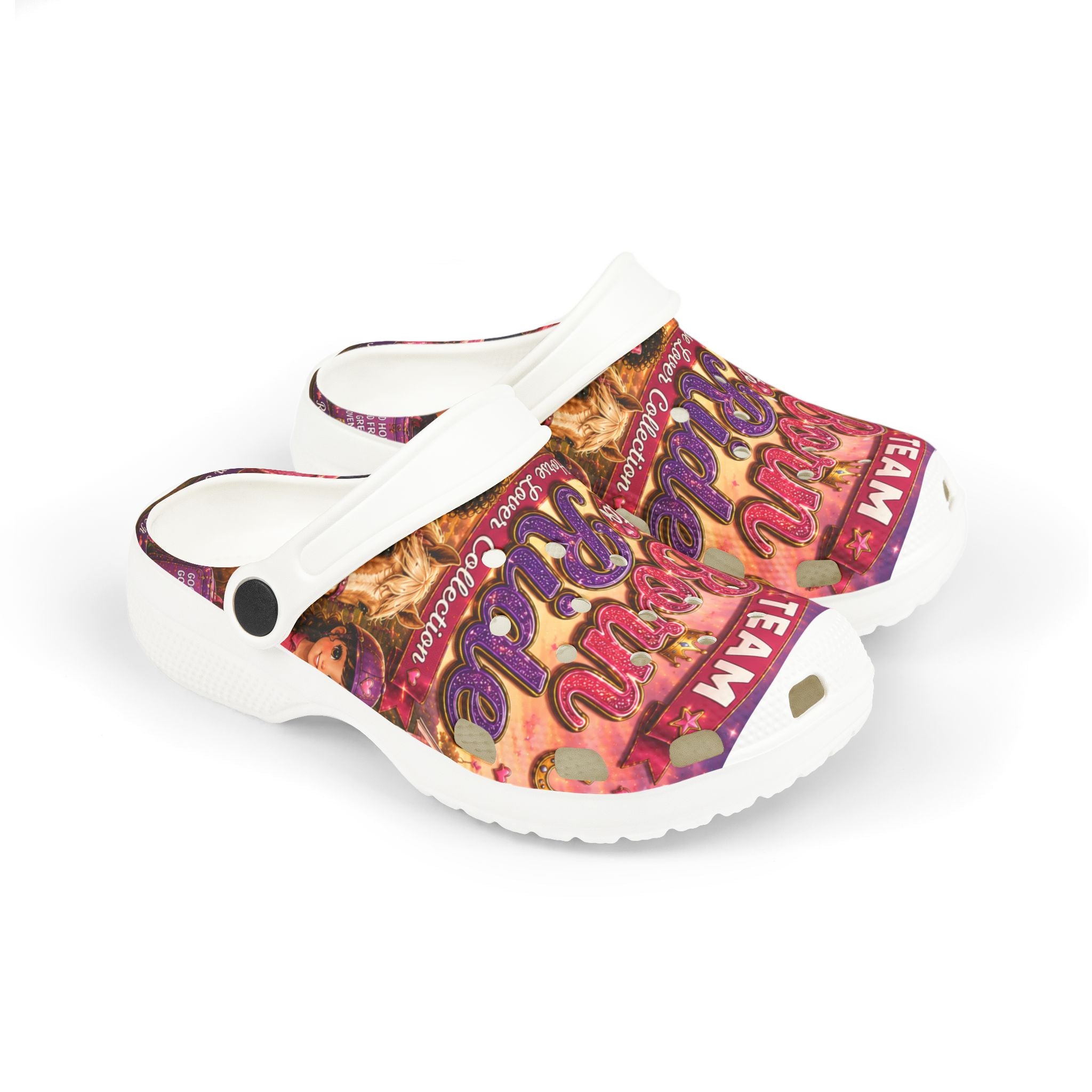 Kids 'Born to Ride' Foam Clogs — Colorful Team Graphic Slip-On Shoes