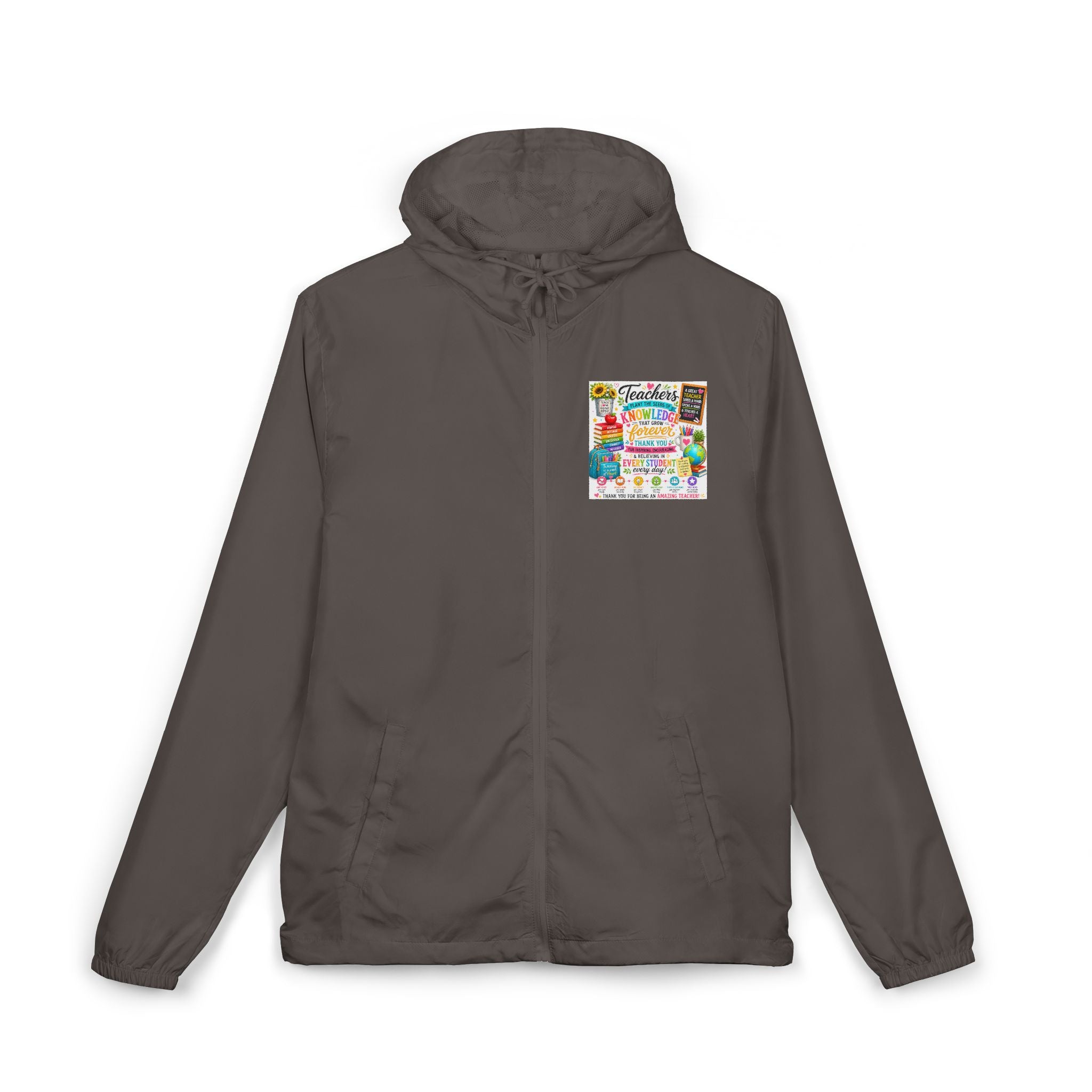 Colorful Floral 'Friends Forever' Windbreaker Jacket — Lightweight Hooded Zip-Up