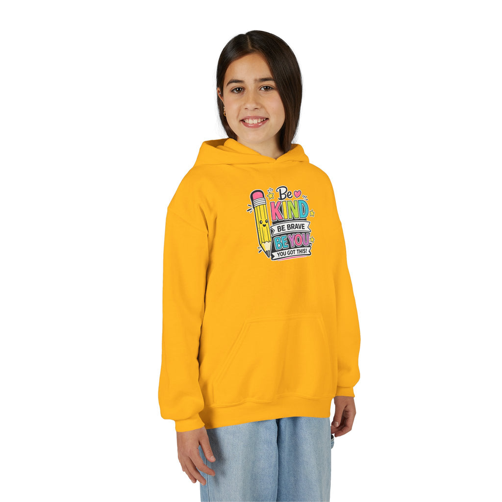 Be Kind Youth Hoodie – Encouraging Back-to-School Kids Sweatshirt