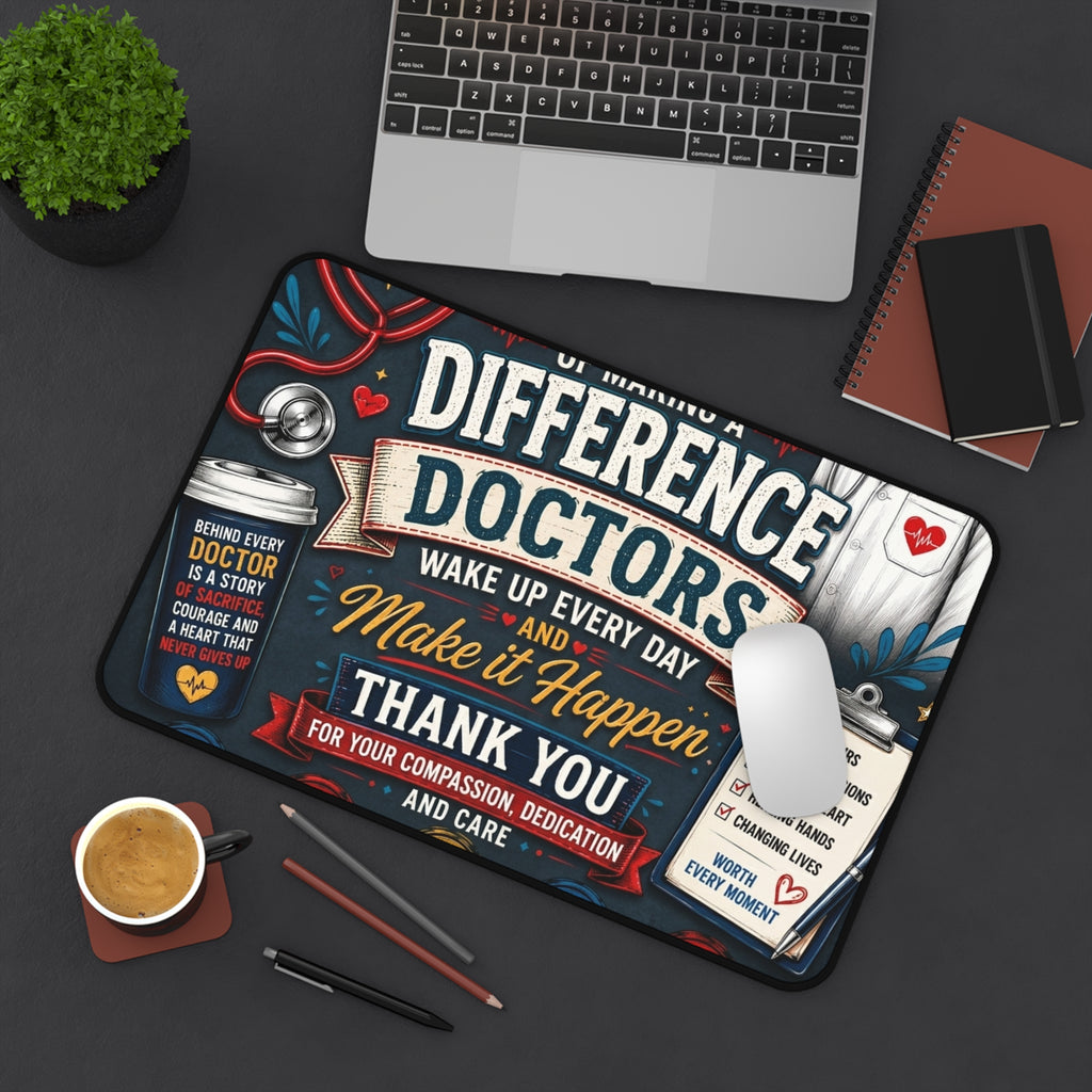 Doctor Appreciation Desk Mat – "Making a Difference" Thank You Gift