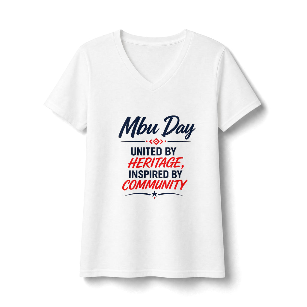 Mbu Day Texas V-Neck Tee — "Mbu Day: United by Heritage, Inspired by Community" Women's Shirt