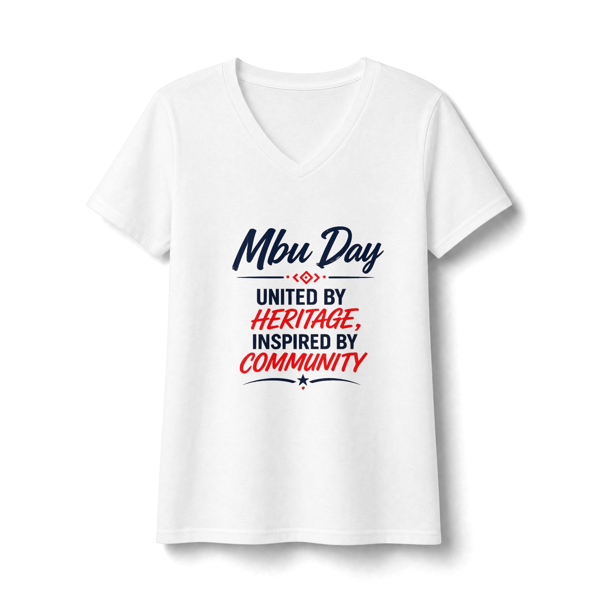Mbu Day Texas V-Neck Tee — "Mbu Day: United by Heritage, Inspired by Community" Women's Shirt