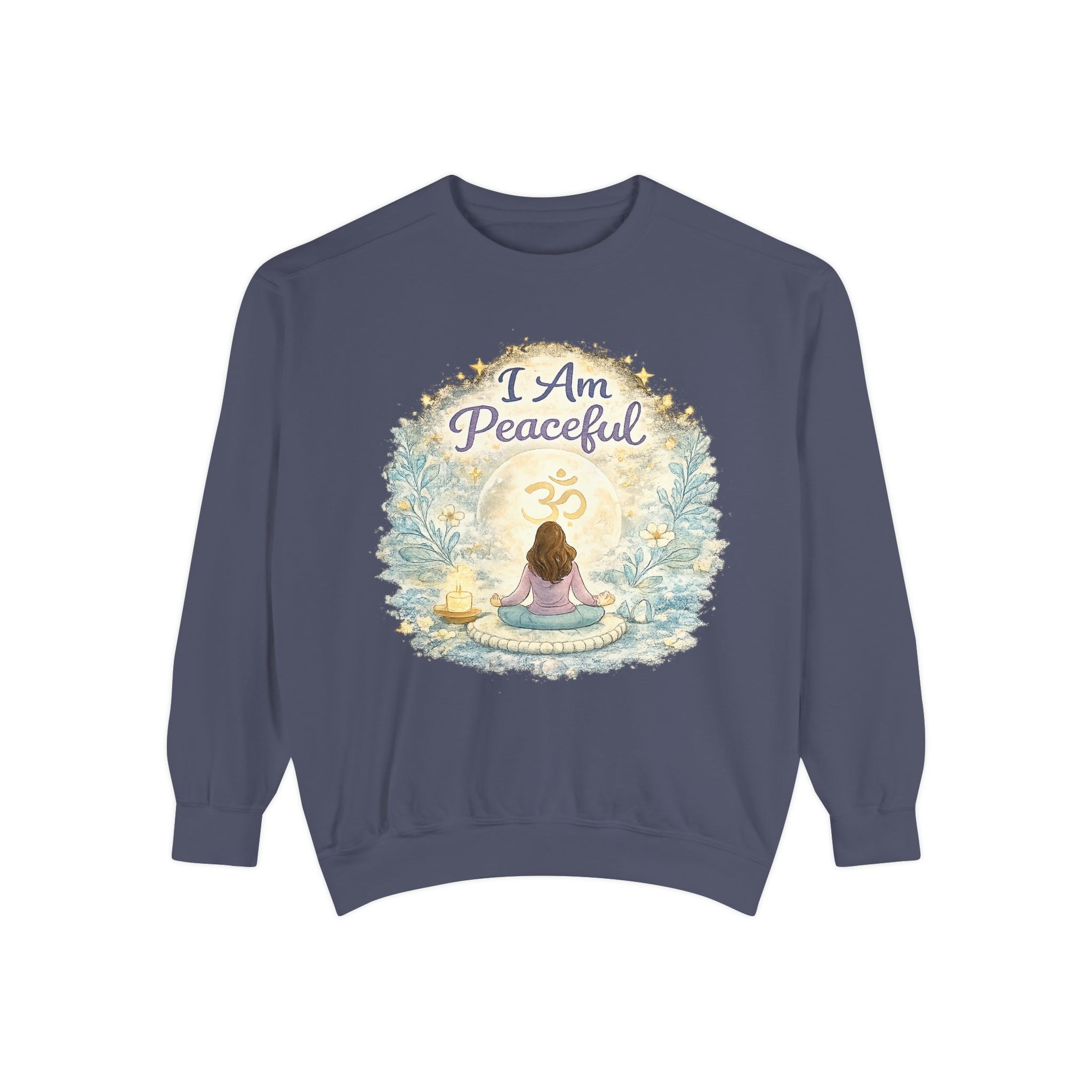 Peaceful Meditation Sweatshirt — "I Am Peaceful" Cozy Wellness Pullover
