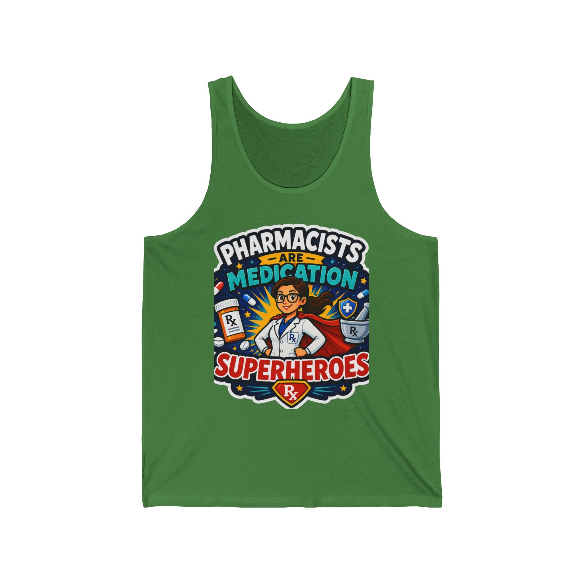 Pharmacist Superheroes Tank Top — "Pharmacists Are Medication Superheroes" Graphic Tank