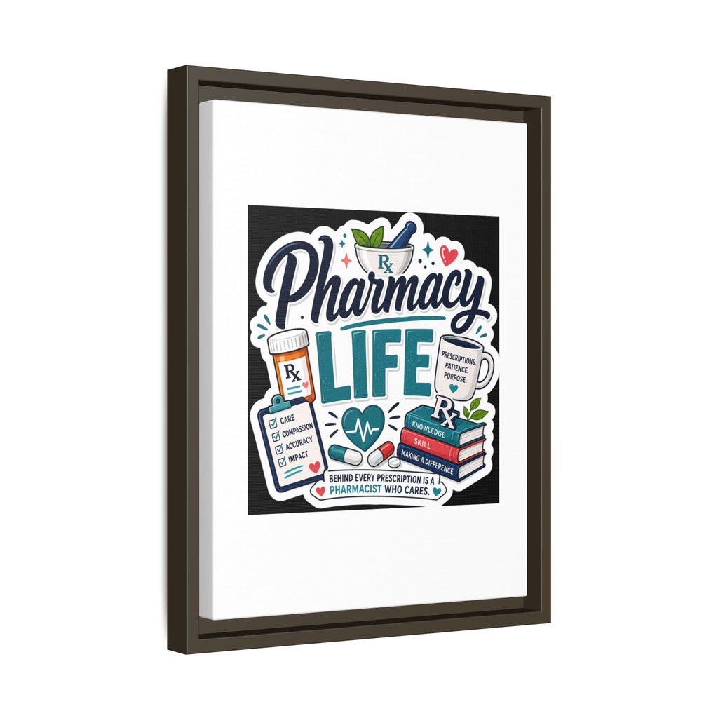 Pharmacy Life Framed Canvas Art — Colorful Pharmacist Wall Decor