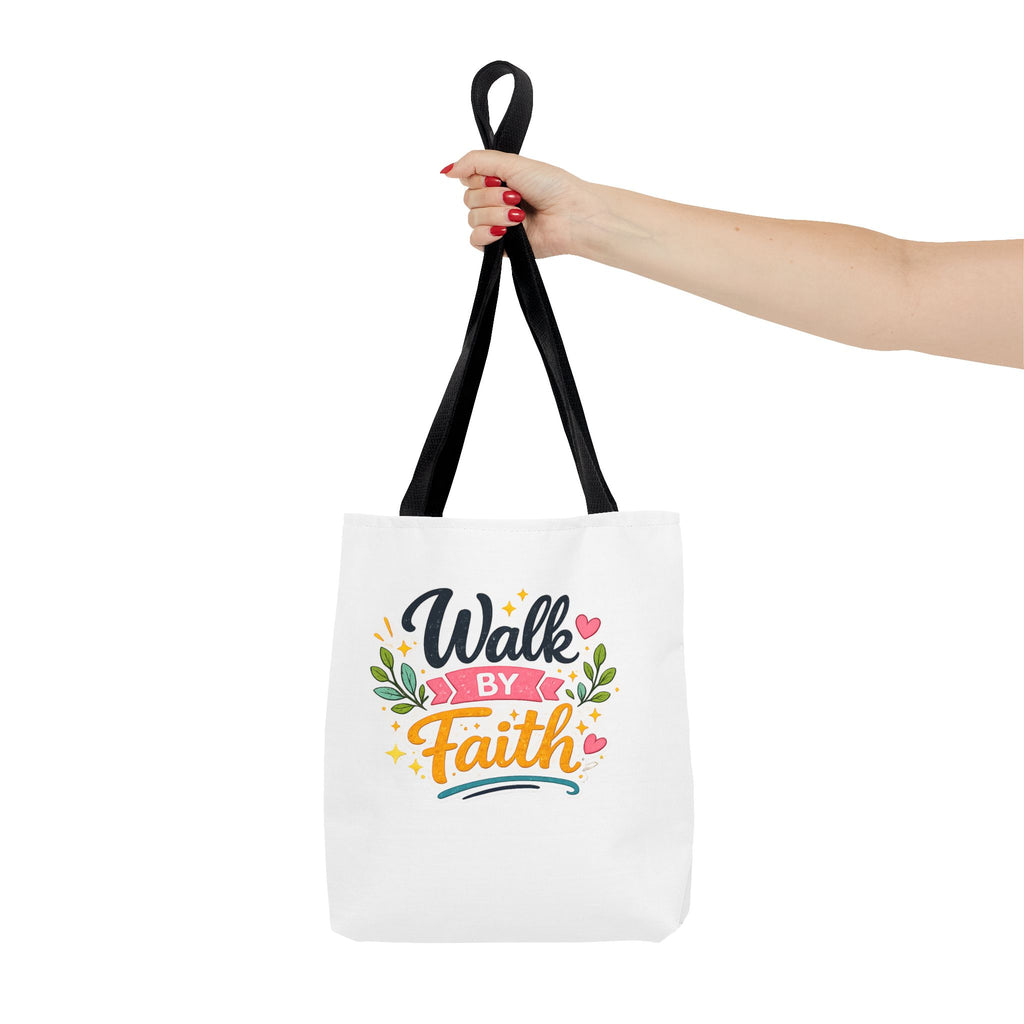 Walk By Faith Tote Bag — Inspirational Christian Canvas Tote, Faith-Based Gift