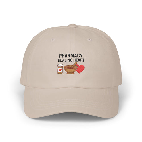 Dad Cap - "Pharmacy Healing Heart" Embroidered Pharmacist Hat