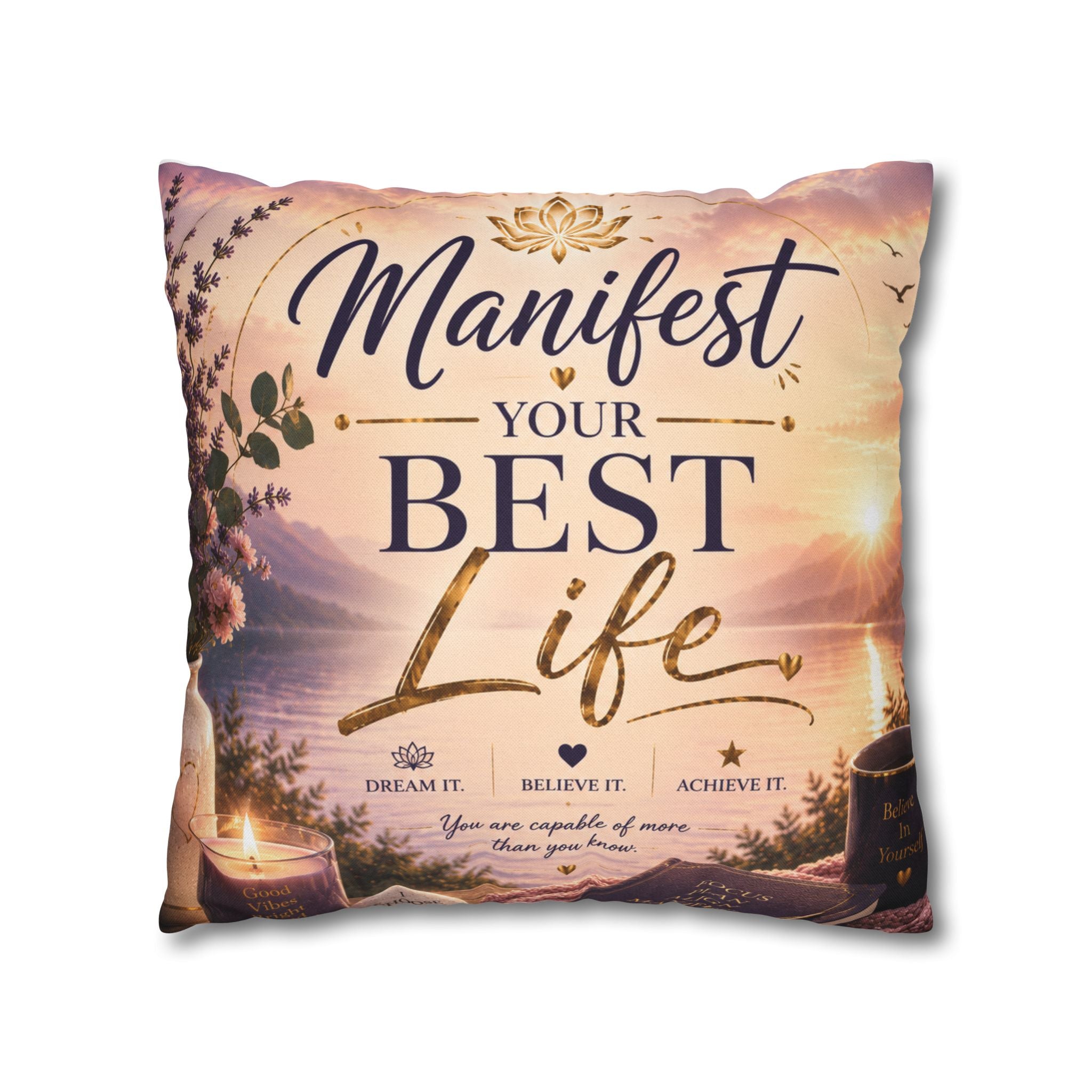 Manifest Your Best Life Decorative Pillowcase