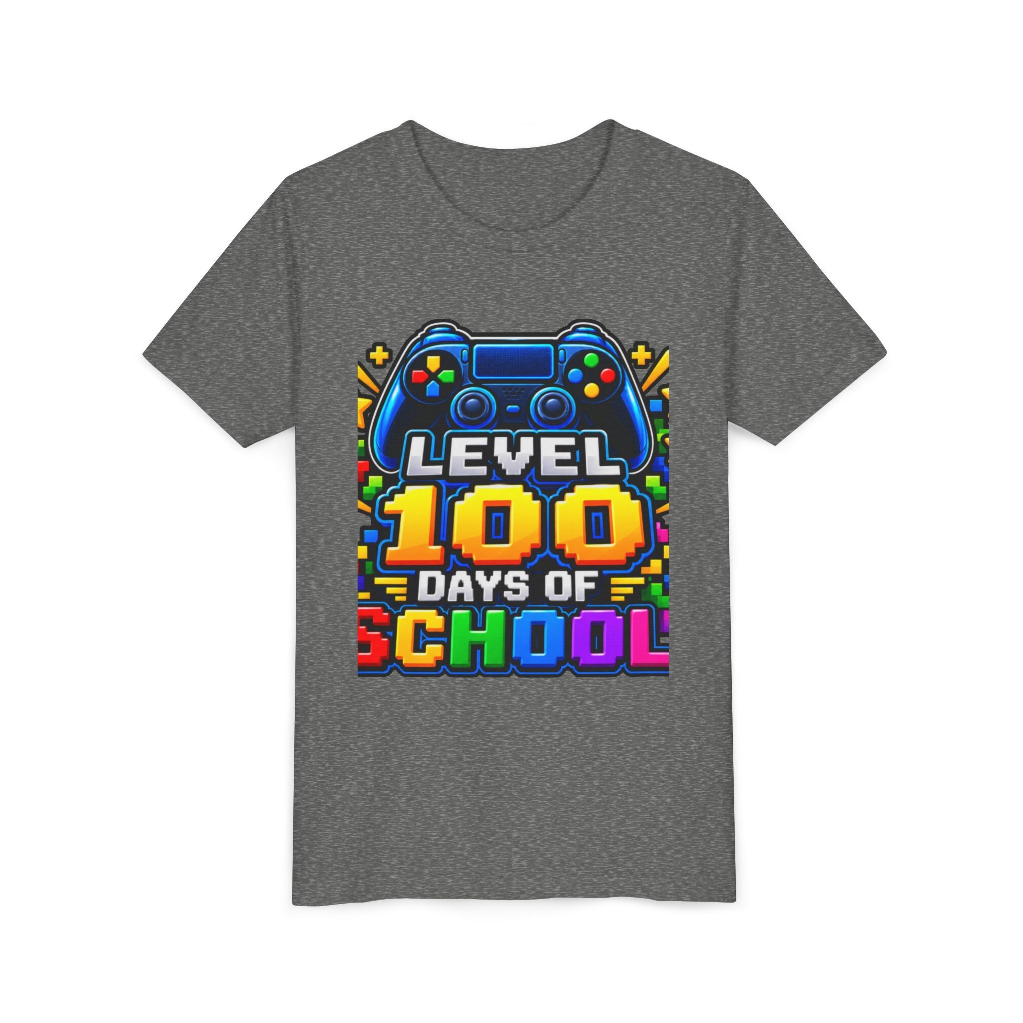 Level 100 Days of School Youth Tee — Gamer 100th Day of School Shirt