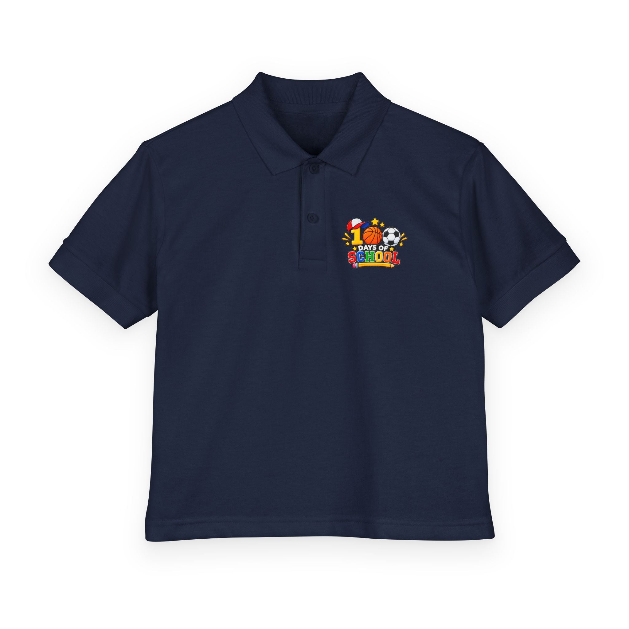Youth Polo — "100 Days of School" Sport-Themed Kids Polo