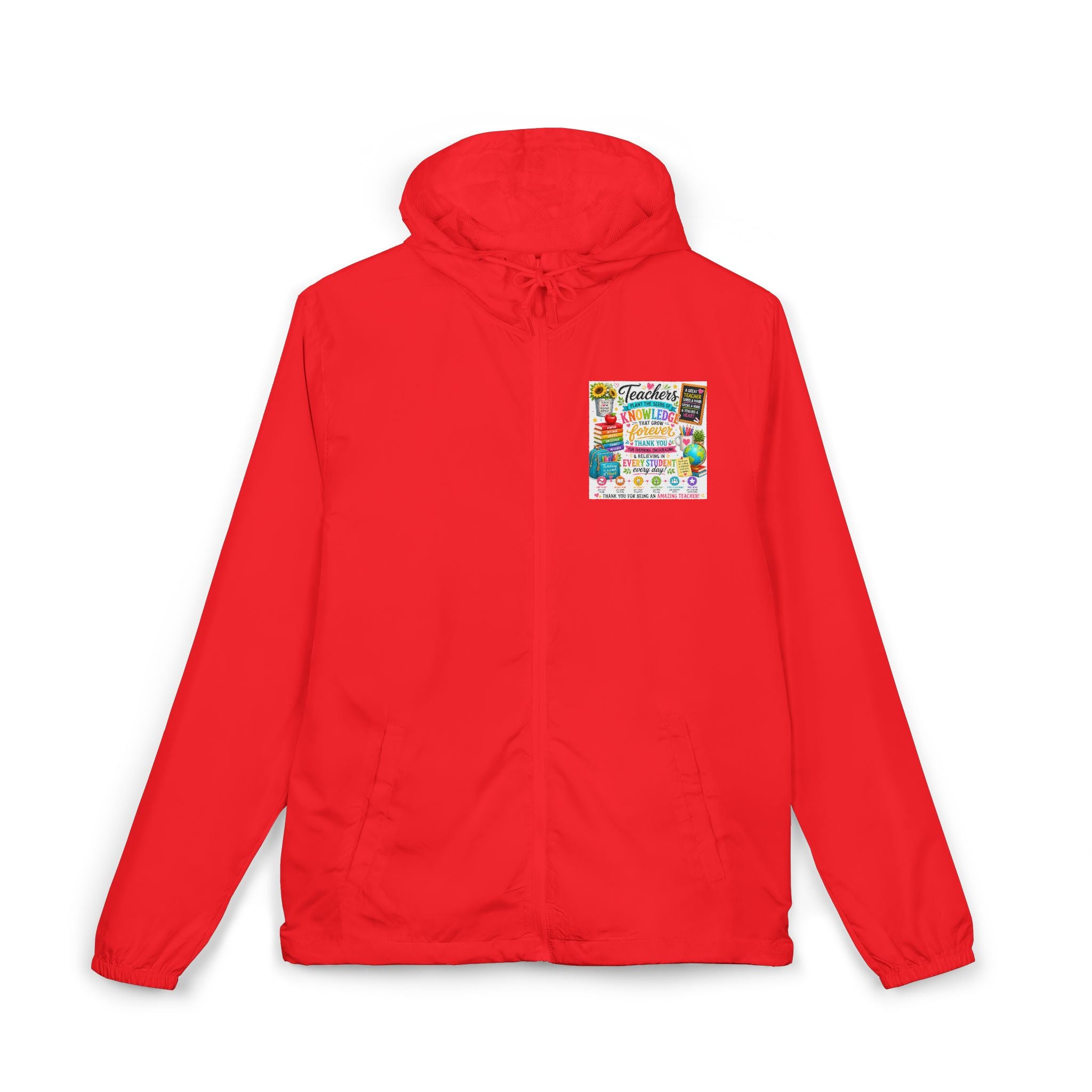 Colorful Floral 'Friends Forever' Windbreaker Jacket — Lightweight Hooded Zip-Up
