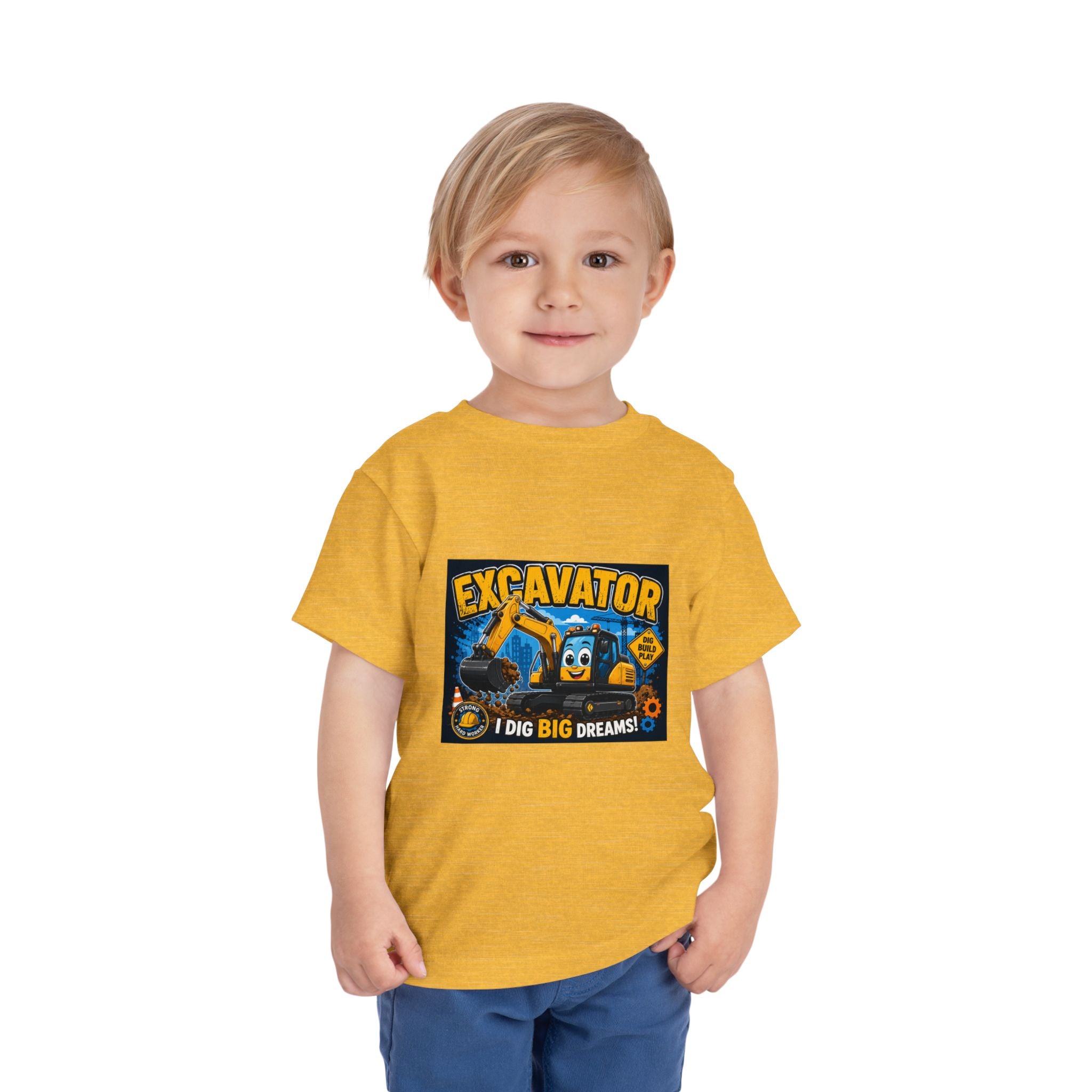 Excavator Toddler Tee — "I Dig Big Dreams" Construction Shirt