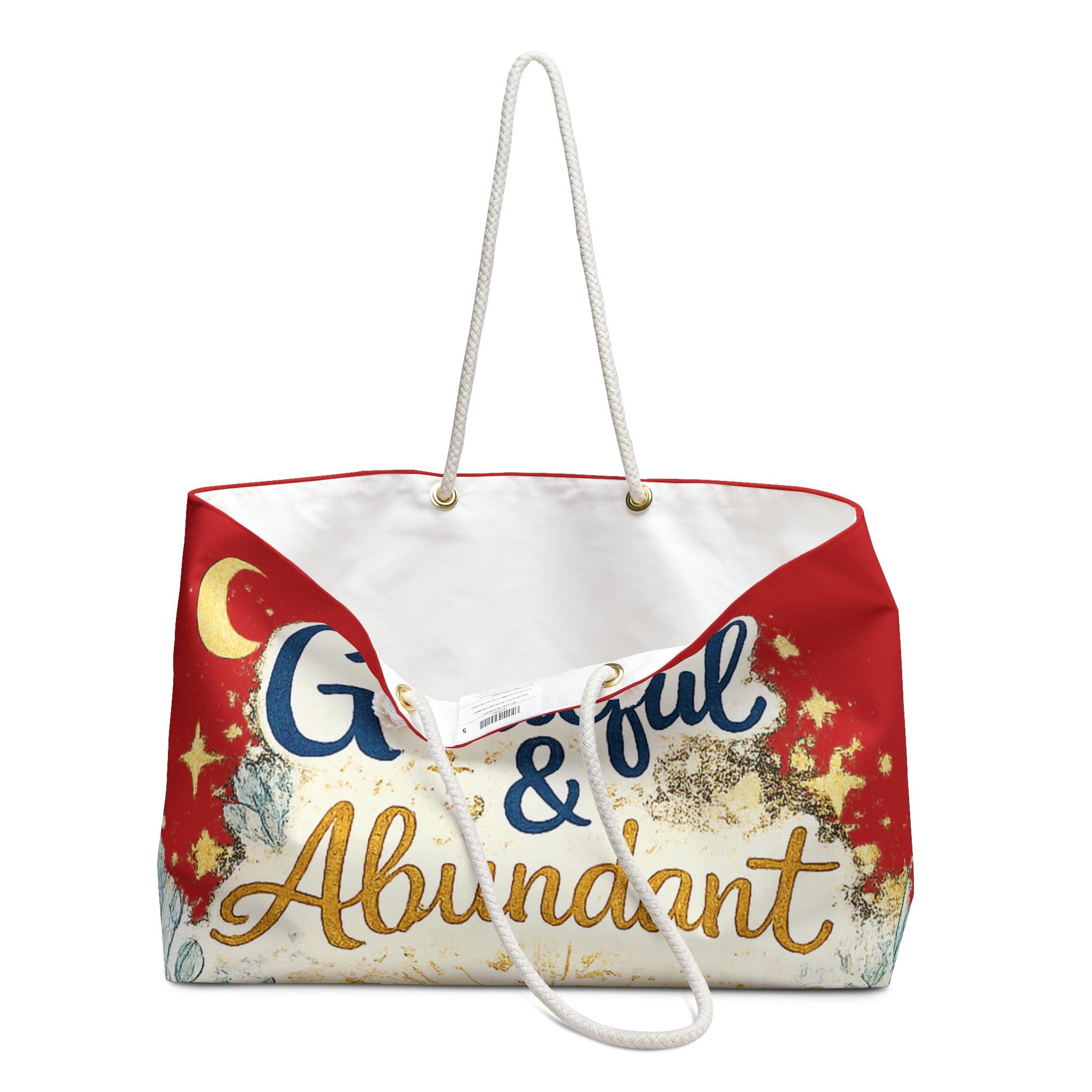 Grateful & Abundant Weekender Bag — Inspirational Travel Tote