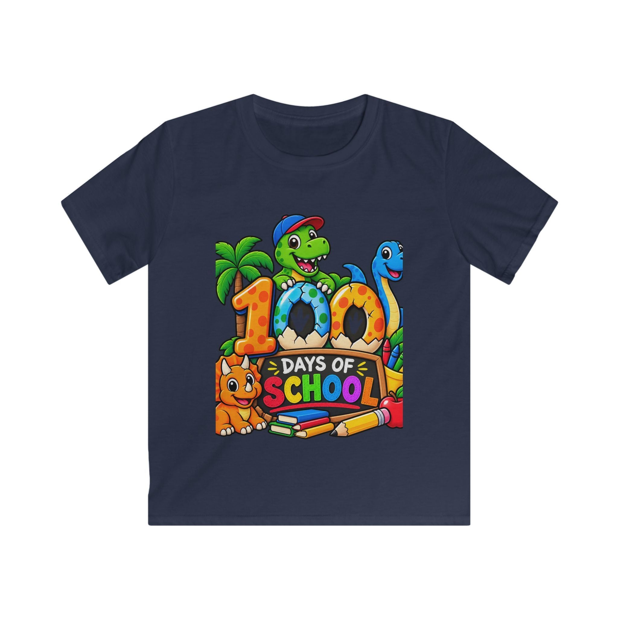 100 Days of School Kids Tee — Cute Dinosaur Celebration Shirt for Preschool & Elementary