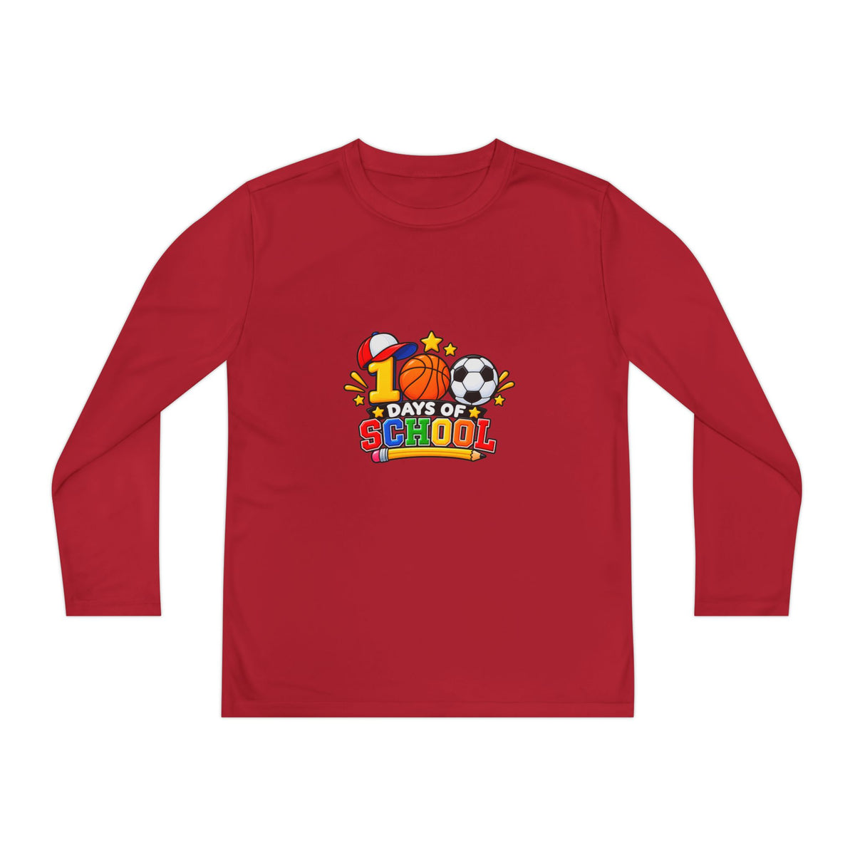 Youth Long Sleeve Tee – "1 Days of School" Sports Back-to-School Shirt