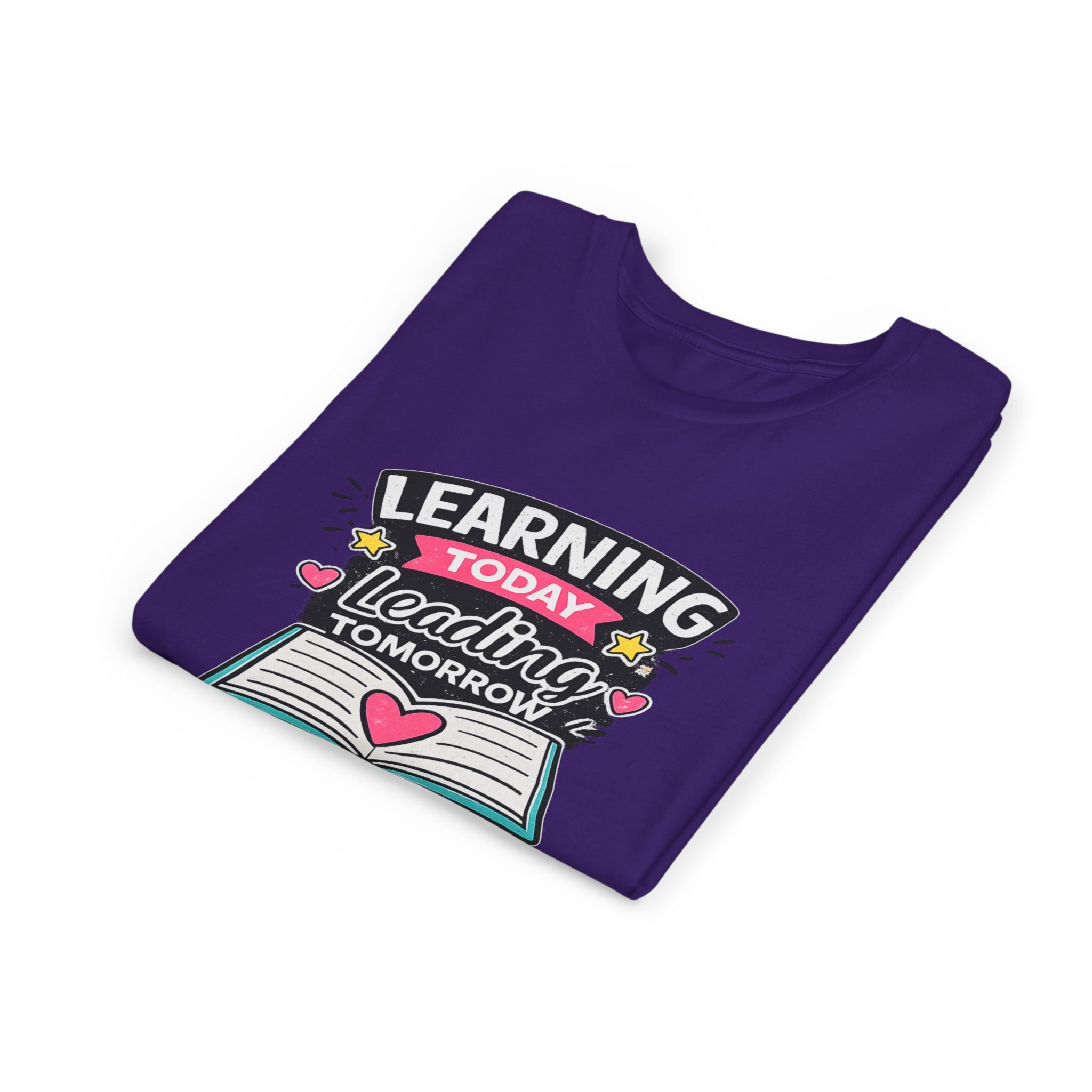 Youth Tee — "Learning Today, Leading Tomorrow" School Kids Graphic T-Shirt