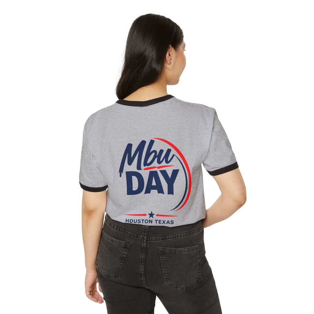 Mbu Day Ringer T-Shirt — "United by Heritage, Inspired by Community" Houston Event Tee
