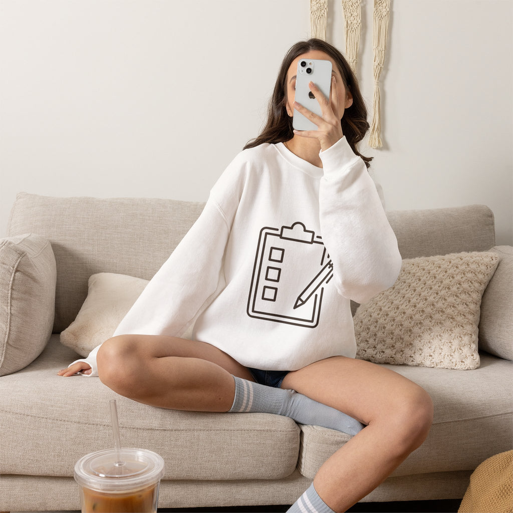 Checklist Crewneck Sweatshirt — Minimal Planner Icon Pullover