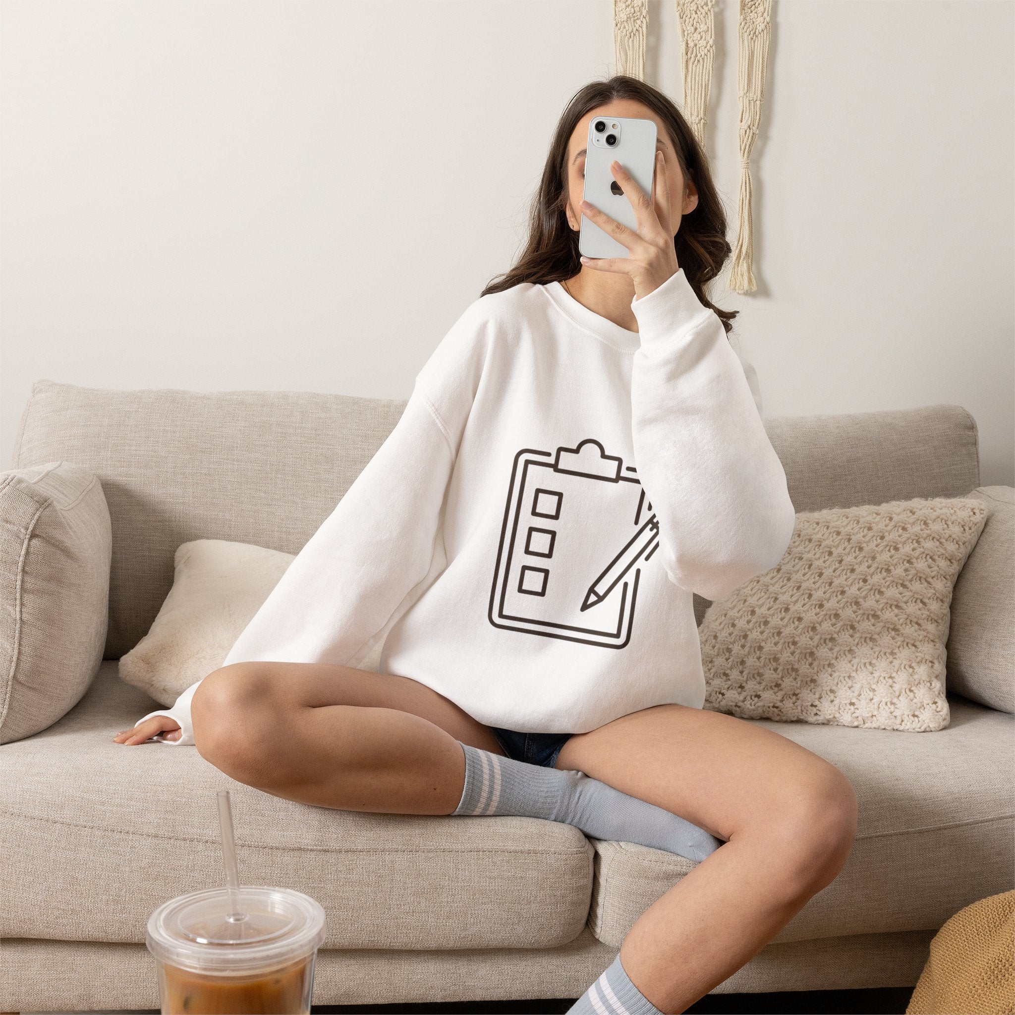 Checklist Crewneck Sweatshirt — Minimal Planner Icon Pullover