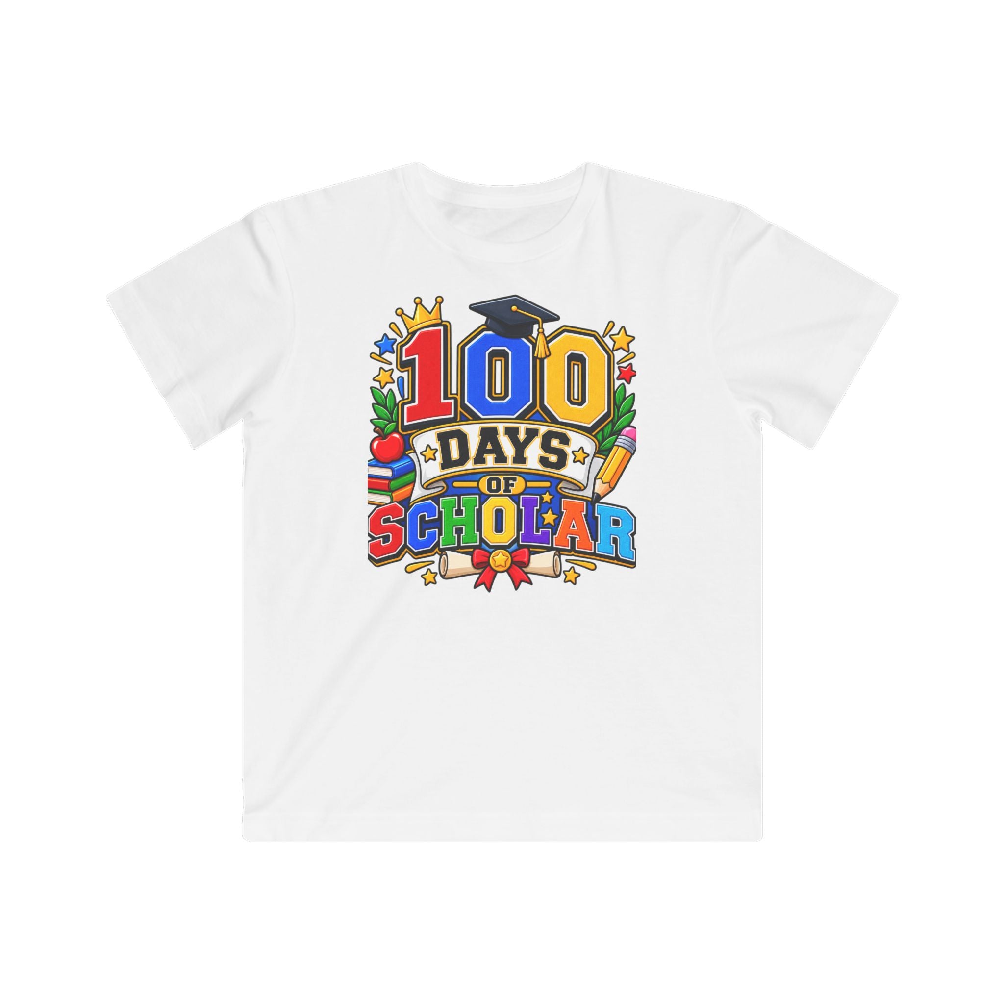 100 Days of School Kids Tee — Colorful Scholastic Celebration Shirt