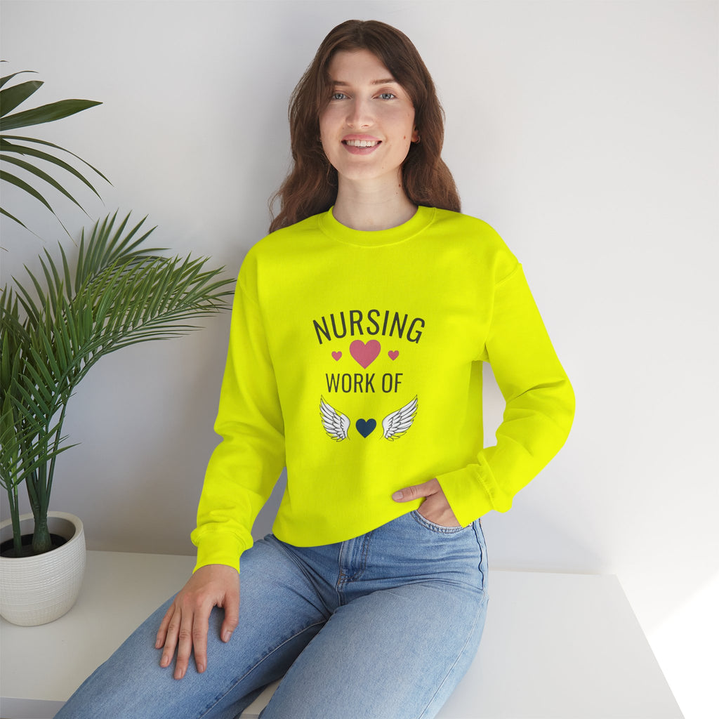 Nursing Work of Heart Crewneck Sweatshirt — Nurse Appreciation Pullover