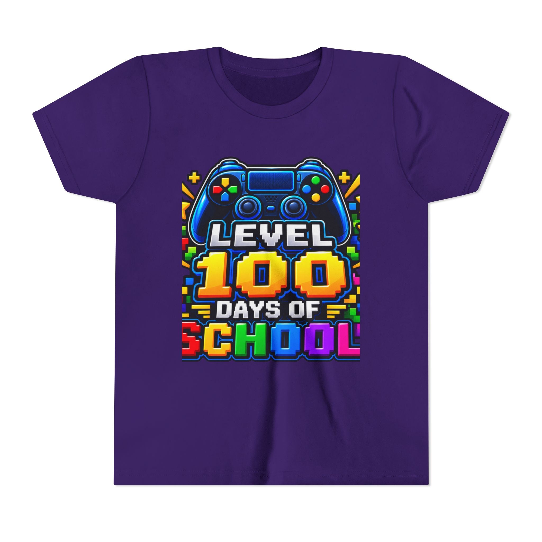 Level 100 Days of School Youth Tee — Gamer 100th Day of School Shirt