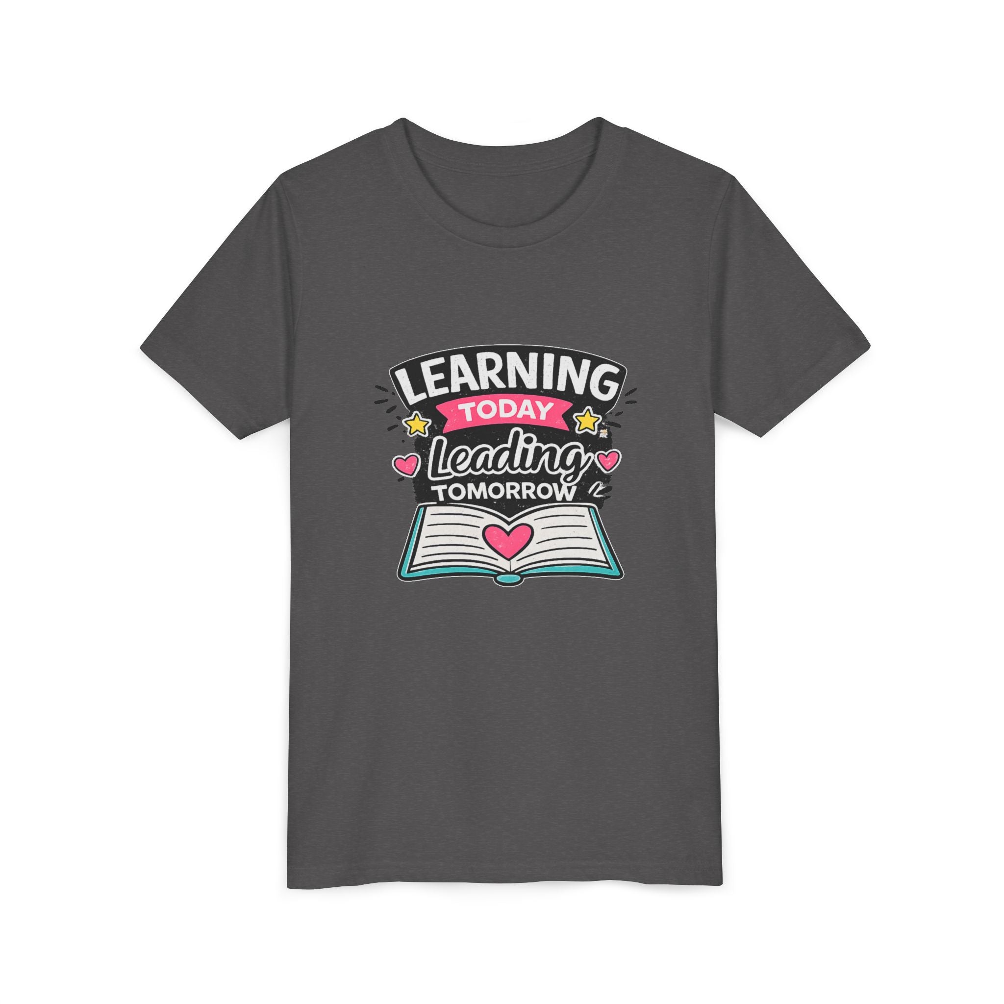 Youth Tee — "Learning Today, Leading Tomorrow" School Kids Graphic T-Shirt