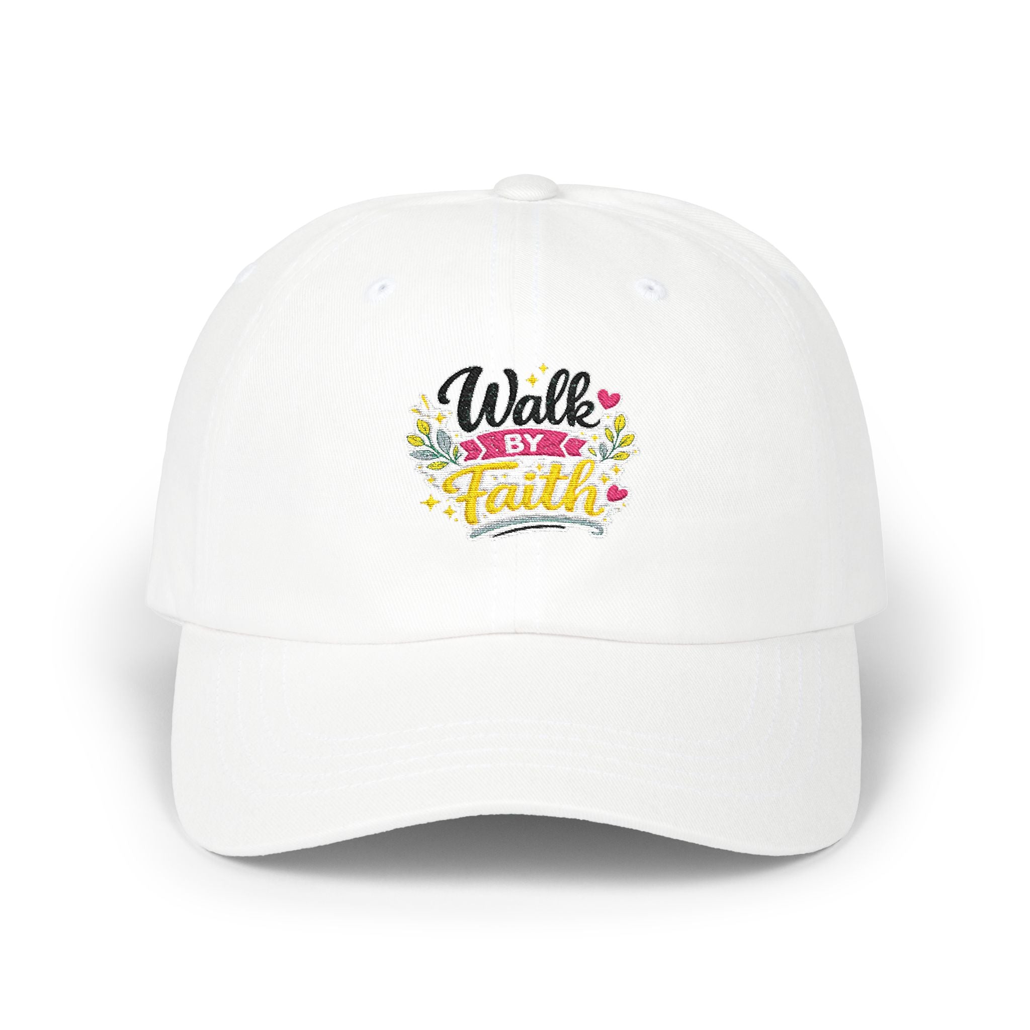 Walk By Faith Dad Cap — Floral Inspirational Baseball Hat
