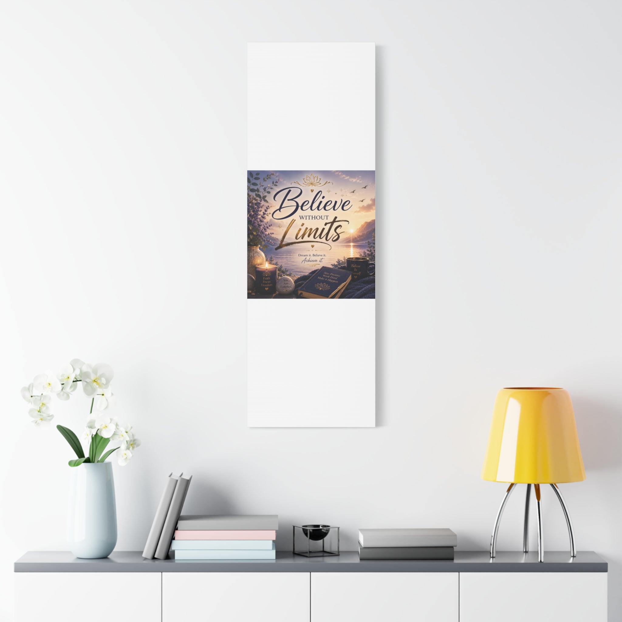 Believe Without Limits Canvas Wall Art – Inspirational Stretched Matte Print