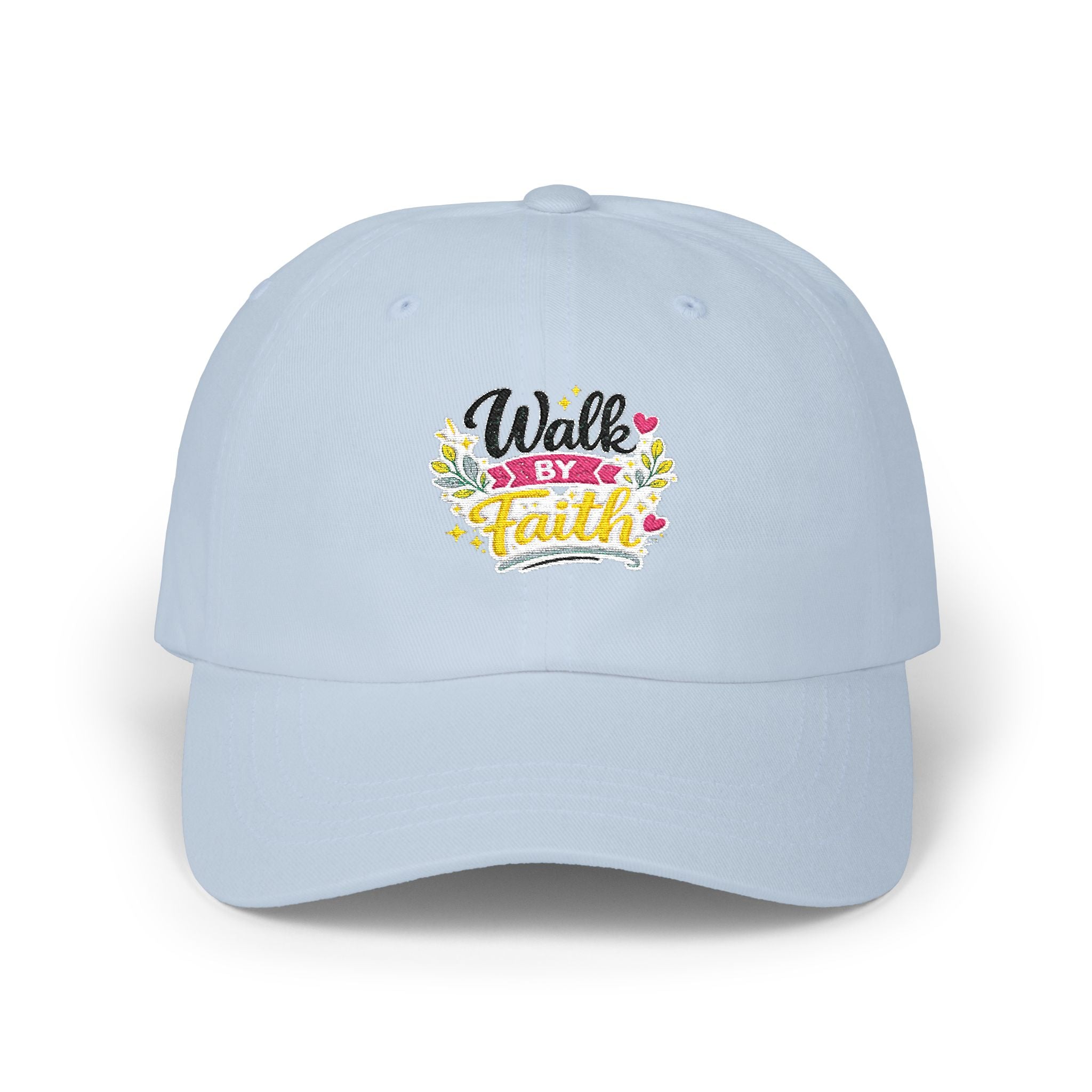 Walk By Faith Dad Cap — Floral Inspirational Baseball Hat