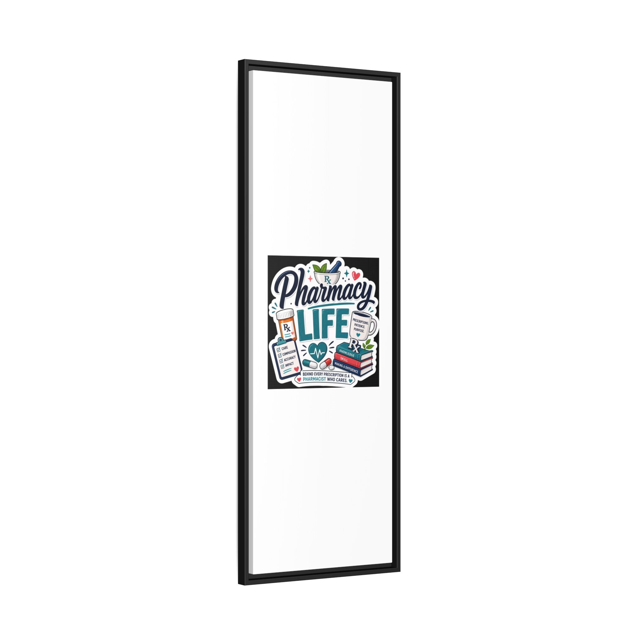Pharmacy Life Framed Canvas Art — Colorful Pharmacist Wall Decor