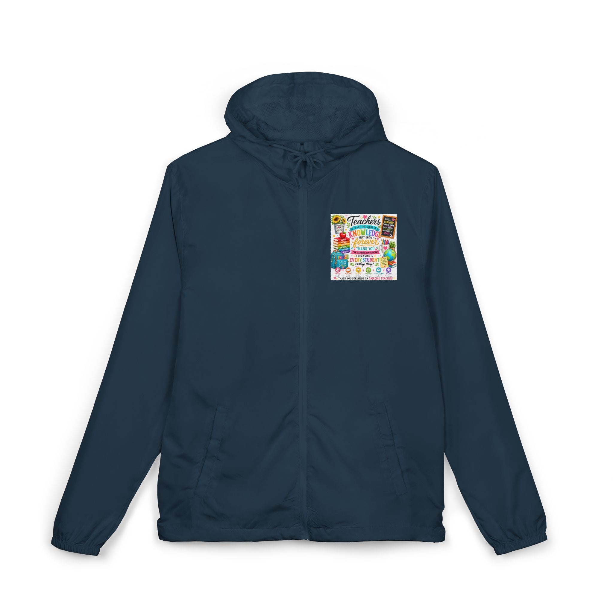 Colorful Floral 'Friends Forever' Windbreaker Jacket — Lightweight Hooded Zip-Up