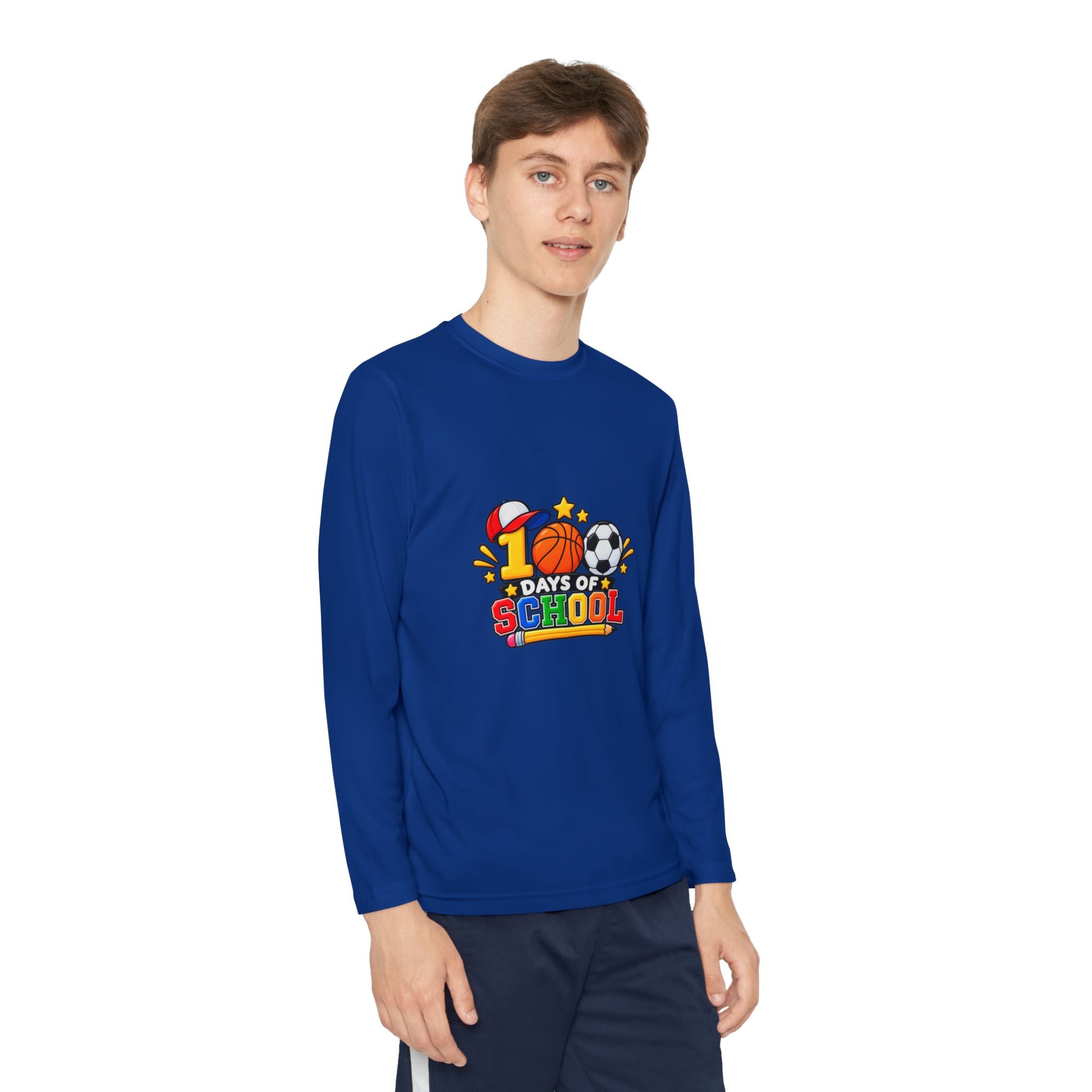 Youth Long Sleeve Tee – "1 Days of School" Sports Back-to-School Shirt