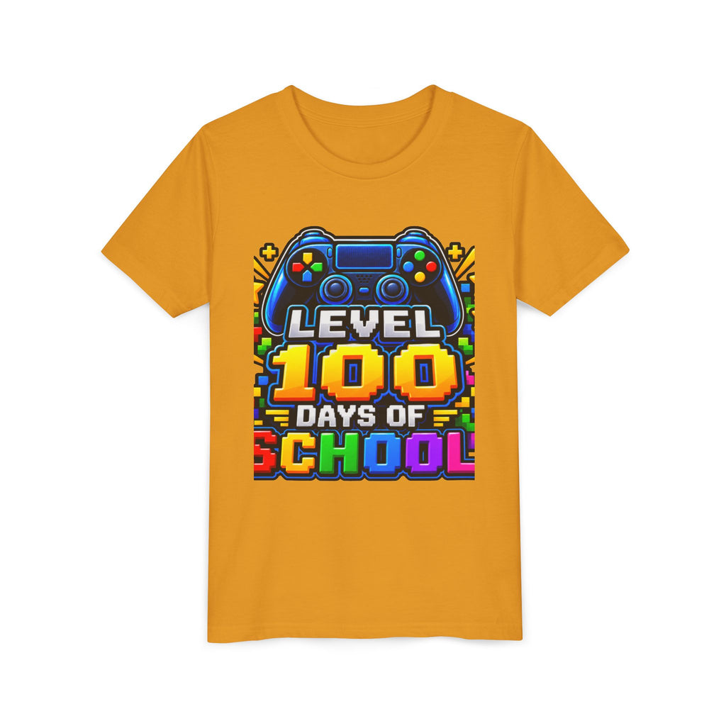 Level 100 Days of School Youth Tee — Gamer 100th Day of School Shirt