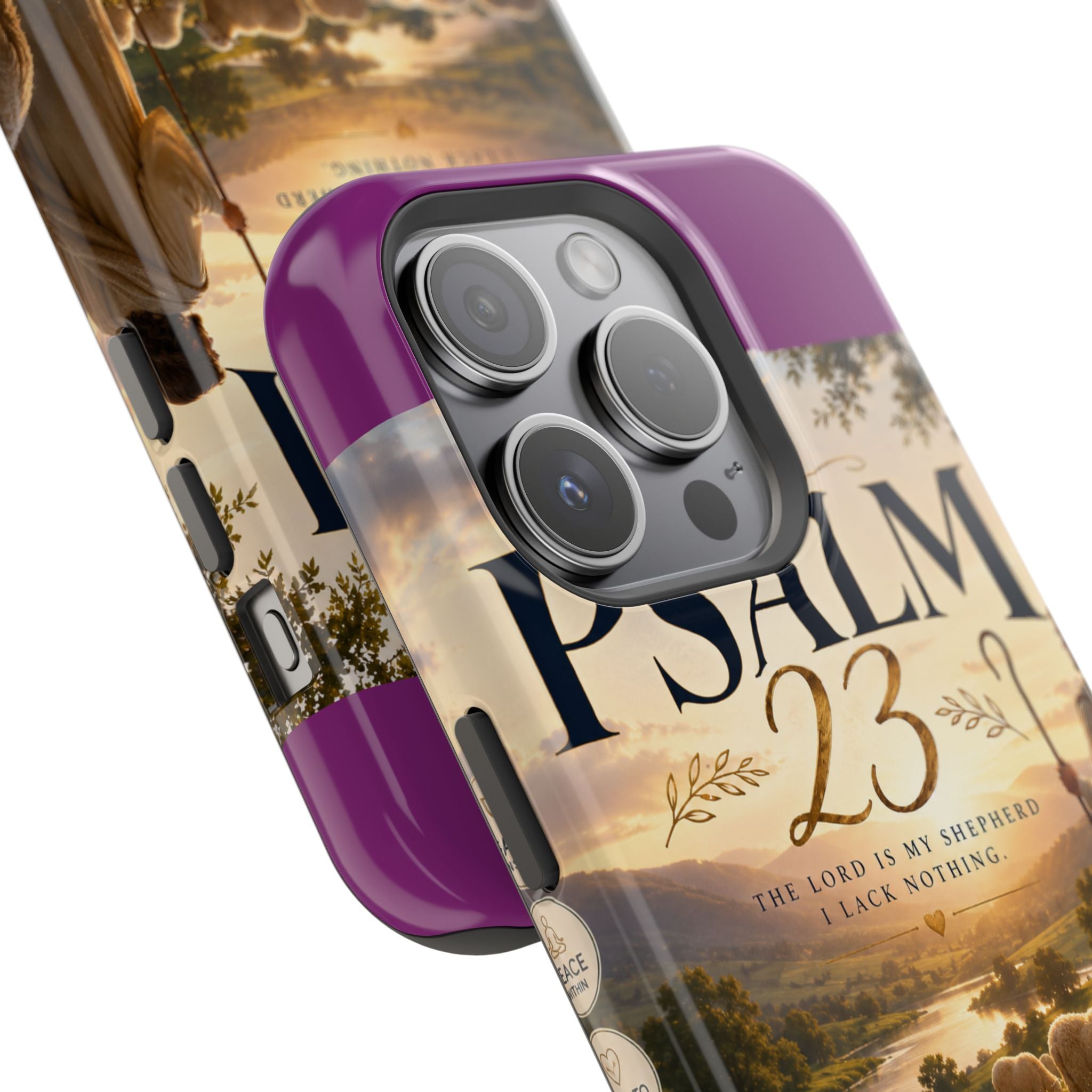 Psalm 23 Phone Case — Magnetic Impact-Resistant Christian iPhone Cover