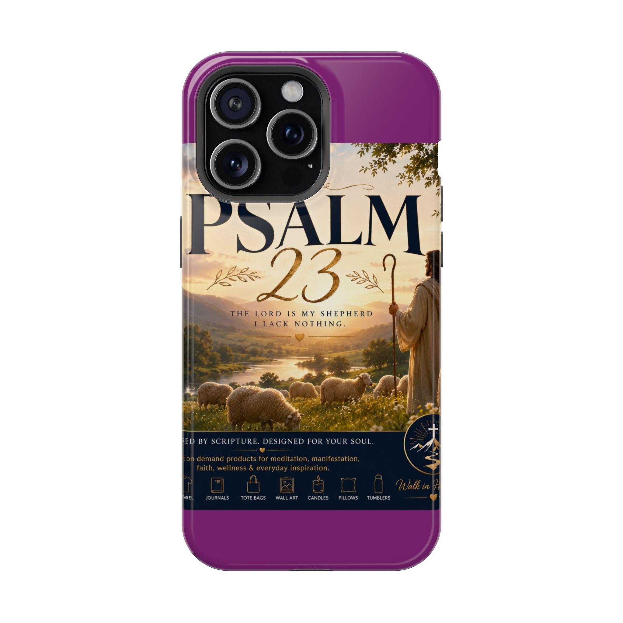 Psalm 23 Phone Case — Magnetic Impact-Resistant Christian iPhone Cover