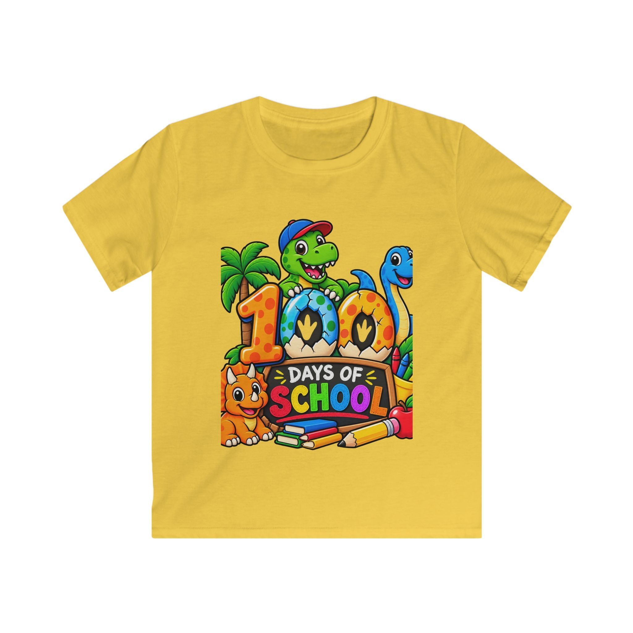 100 Days of School Kids Tee — Cute Dinosaur Celebration Shirt for Preschool & Elementary