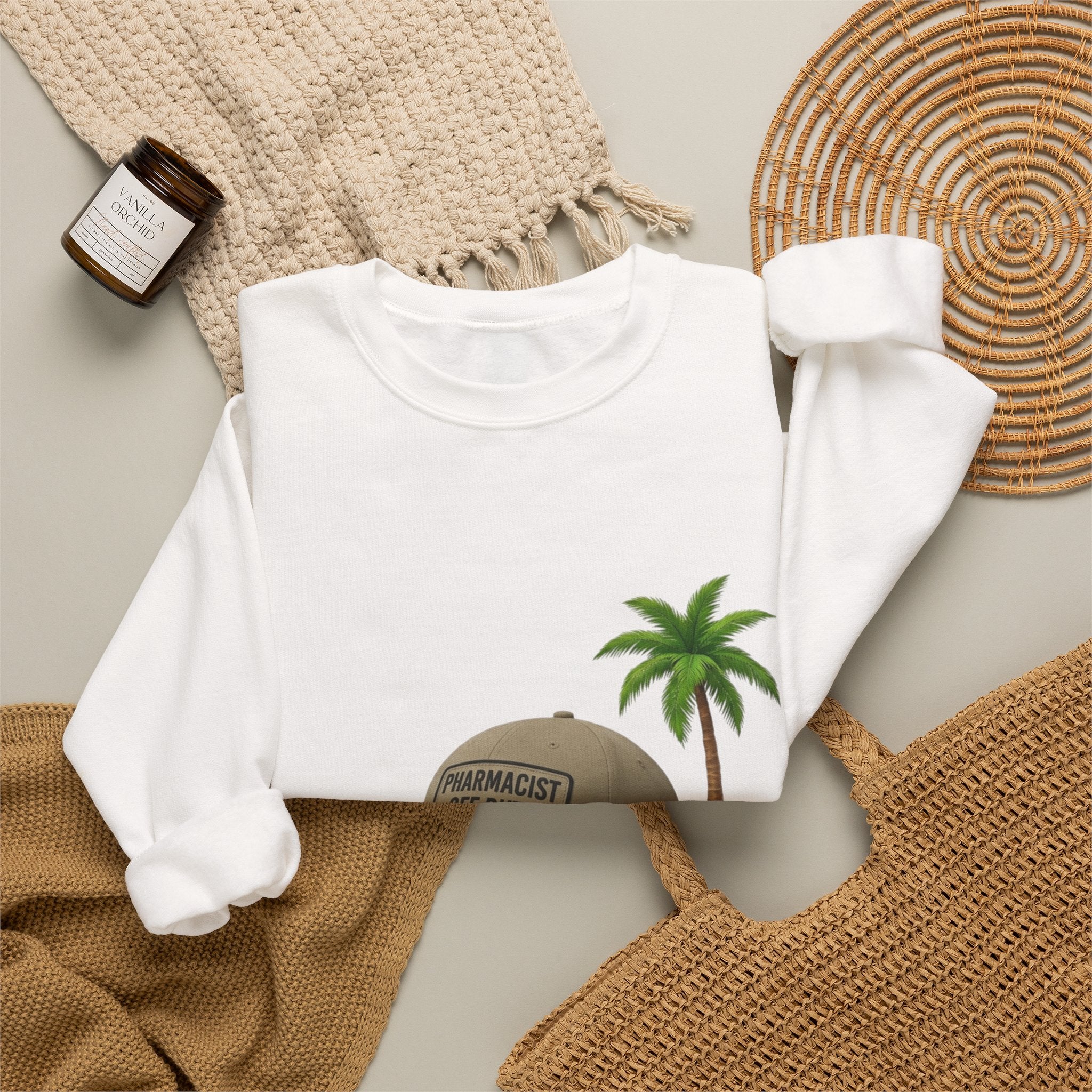 Vacation Vibes Sweatshirt — 'Pharmacist Off Duty' Palm Tree Travel Crewneck