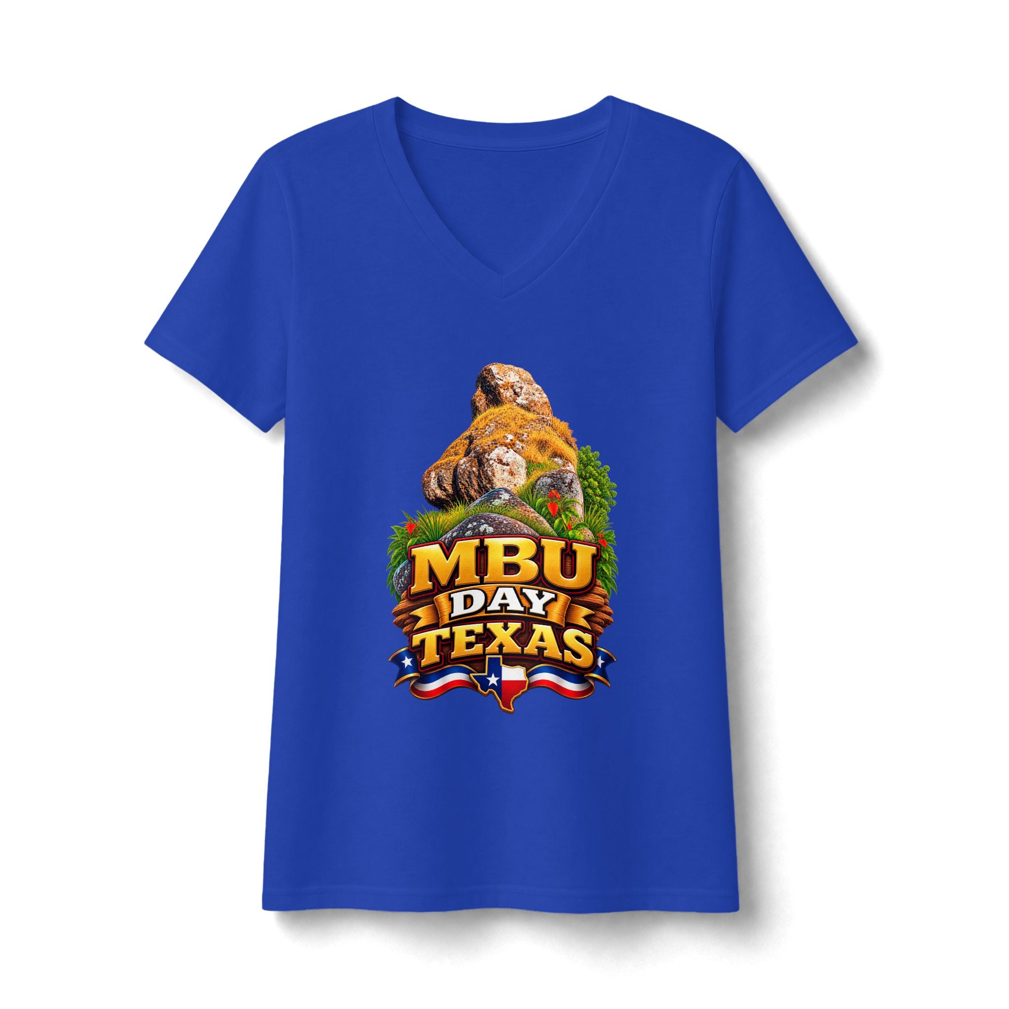 Mbu Day Texas V-Neck Tee — "Mbu Day: United by Heritage, Inspired by Community" Women's Shirt