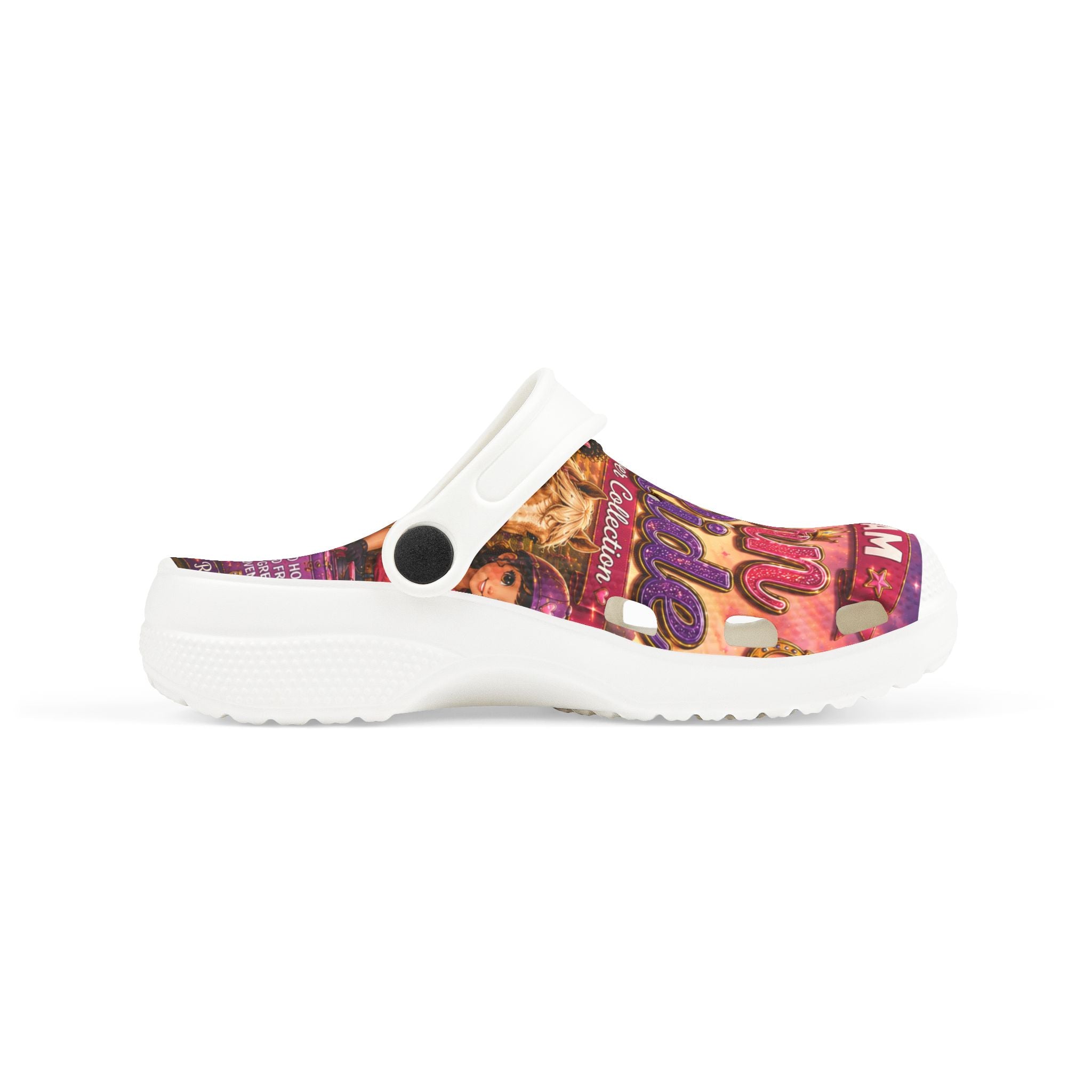Kids 'Born to Ride' Foam Clogs — Colorful Team Graphic Slip-On Shoes