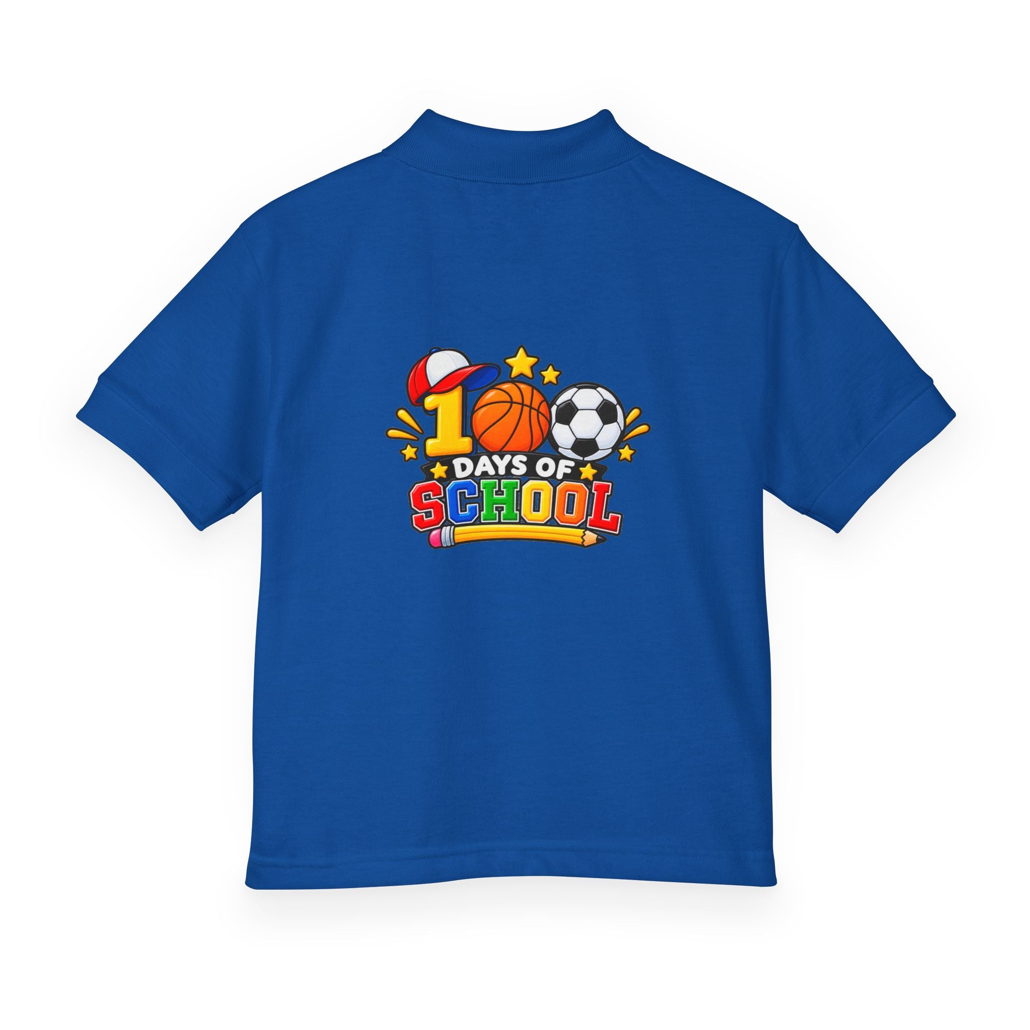 Youth Polo — "100 Days of School" Sport-Themed Kids Polo