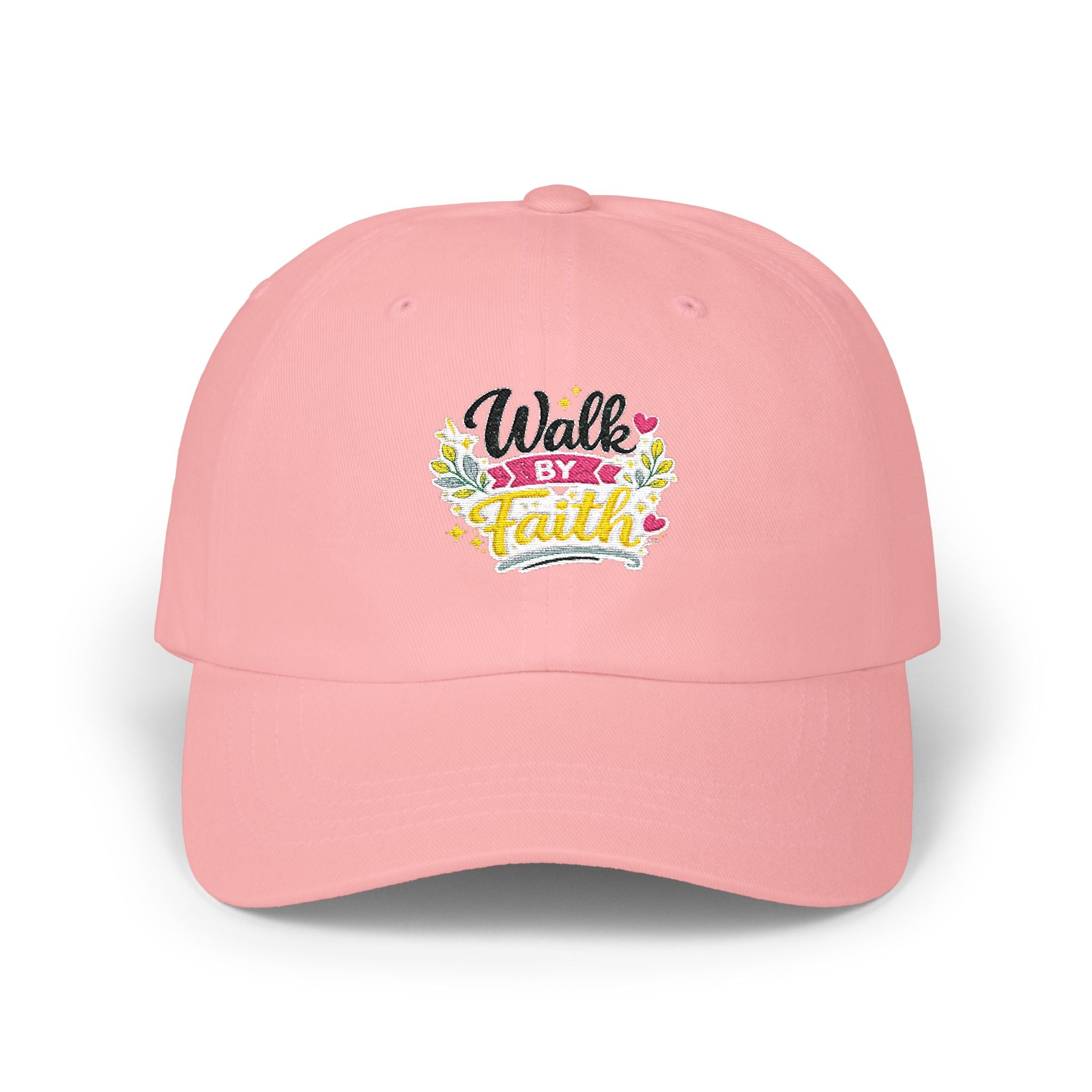 Walk By Faith Dad Cap — Floral Inspirational Baseball Hat