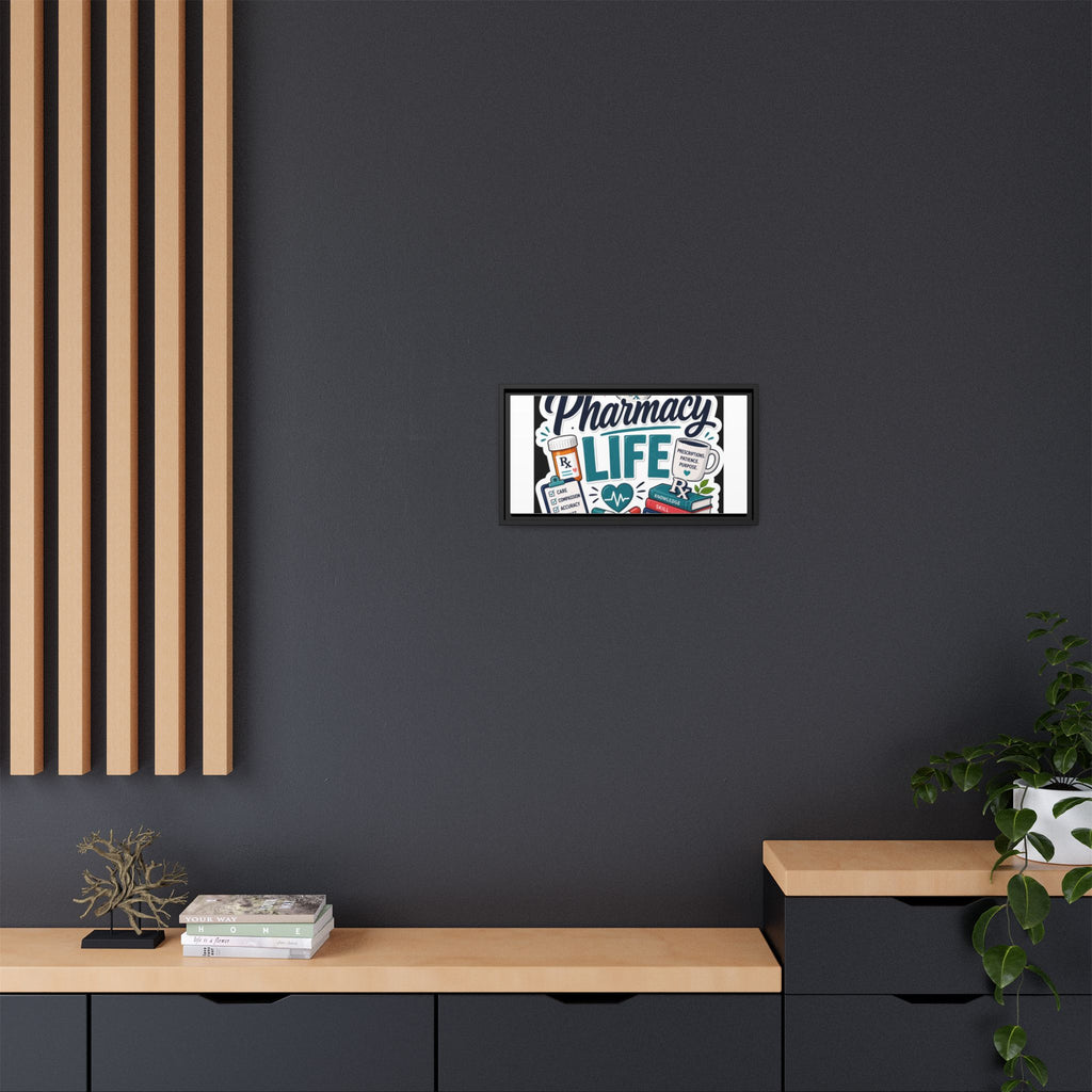 Pharmacy Life Framed Canvas Art — Colorful Pharmacist Wall Decor