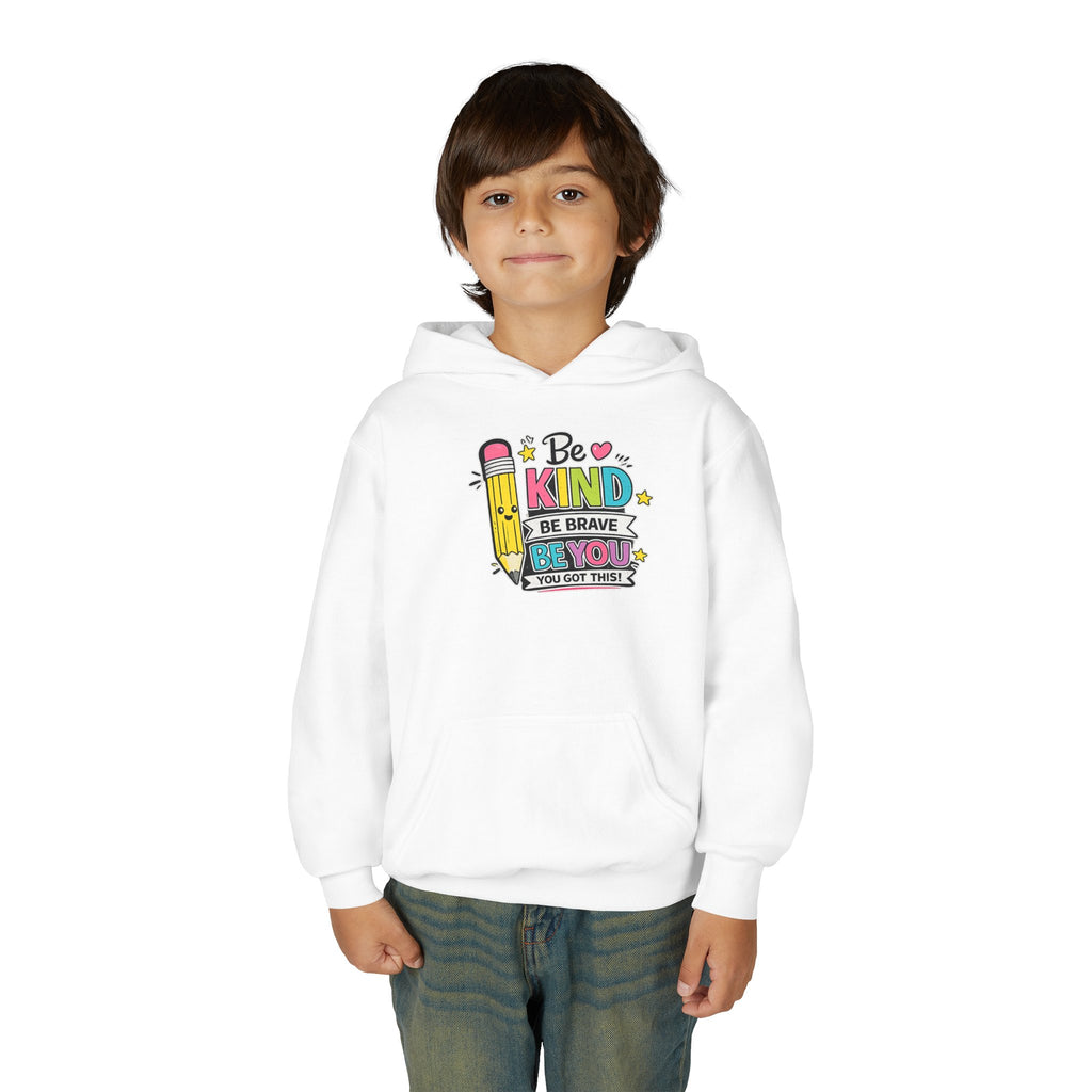 Be Kind Youth Hoodie – Encouraging Back-to-School Kids Sweatshirt