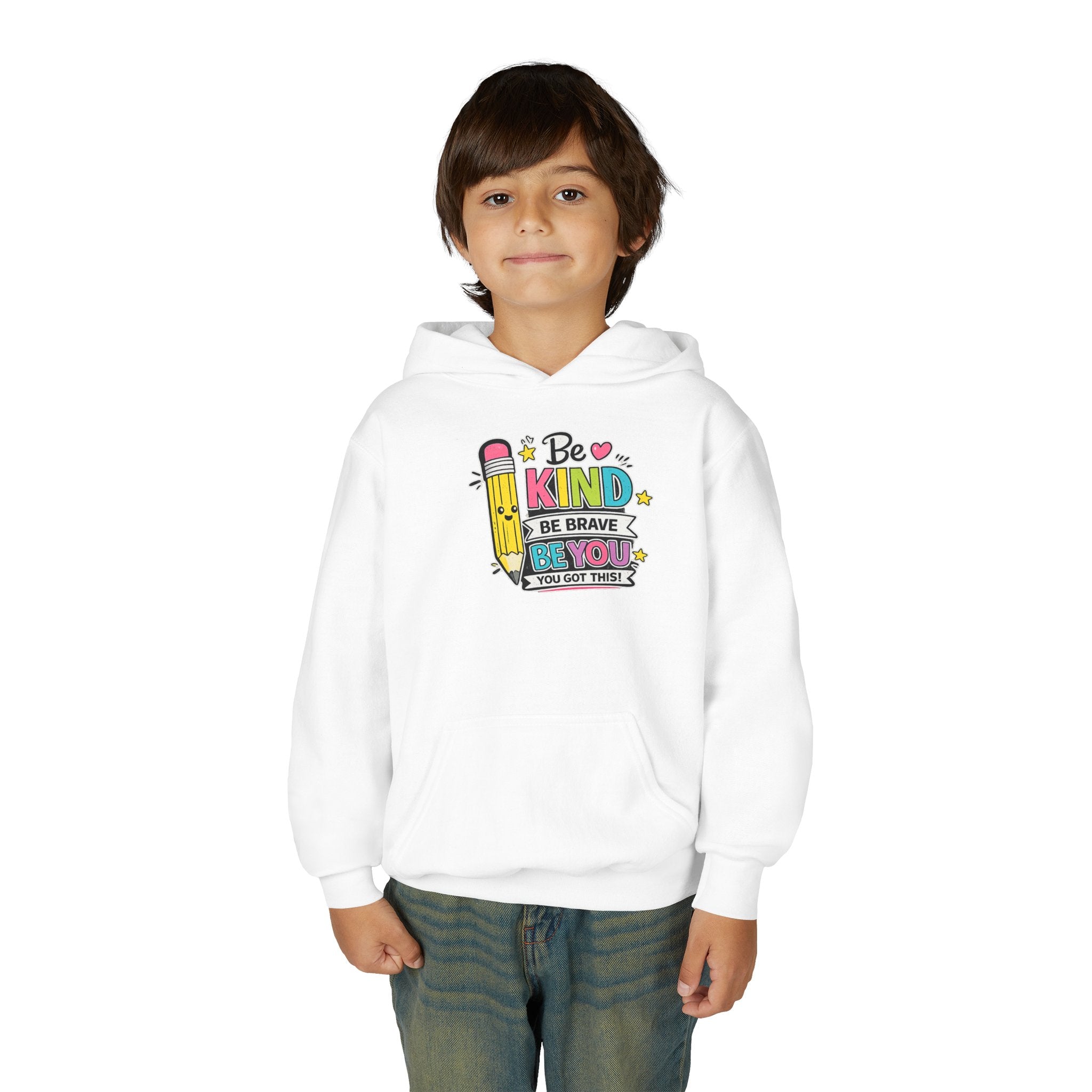 Be Kind Youth Hoodie – Encouraging Back-to-School Kids Sweatshirt