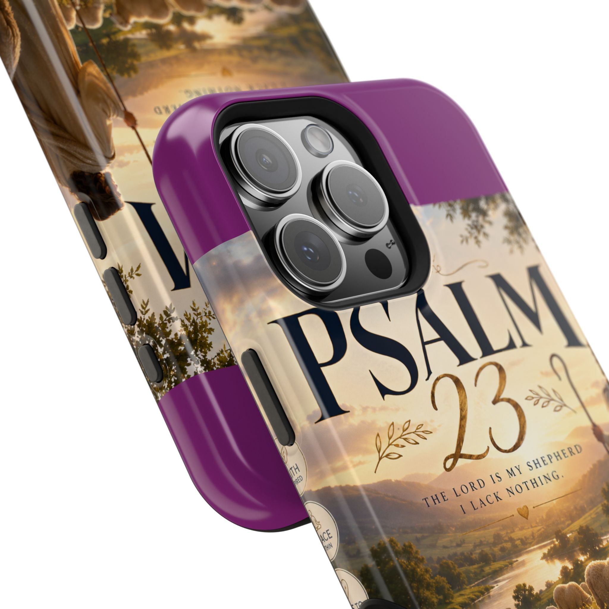 Psalm 23 Phone Case — Magnetic Impact-Resistant Christian iPhone Cover