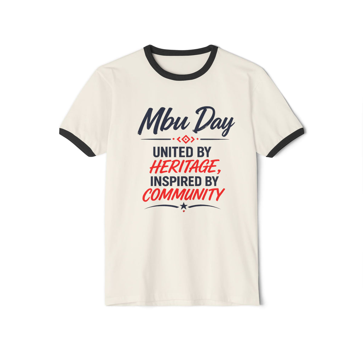 Mbu Day Ringer T-Shirt — "United by Heritage, Inspired by Community" Houston Event Tee