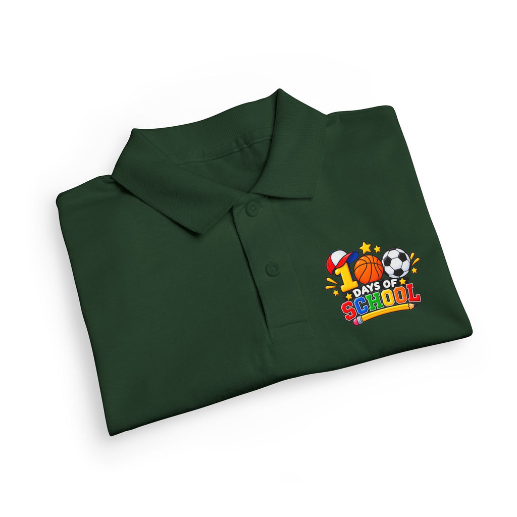 Youth Polo — "100 Days of School" Sport-Themed Kids Polo